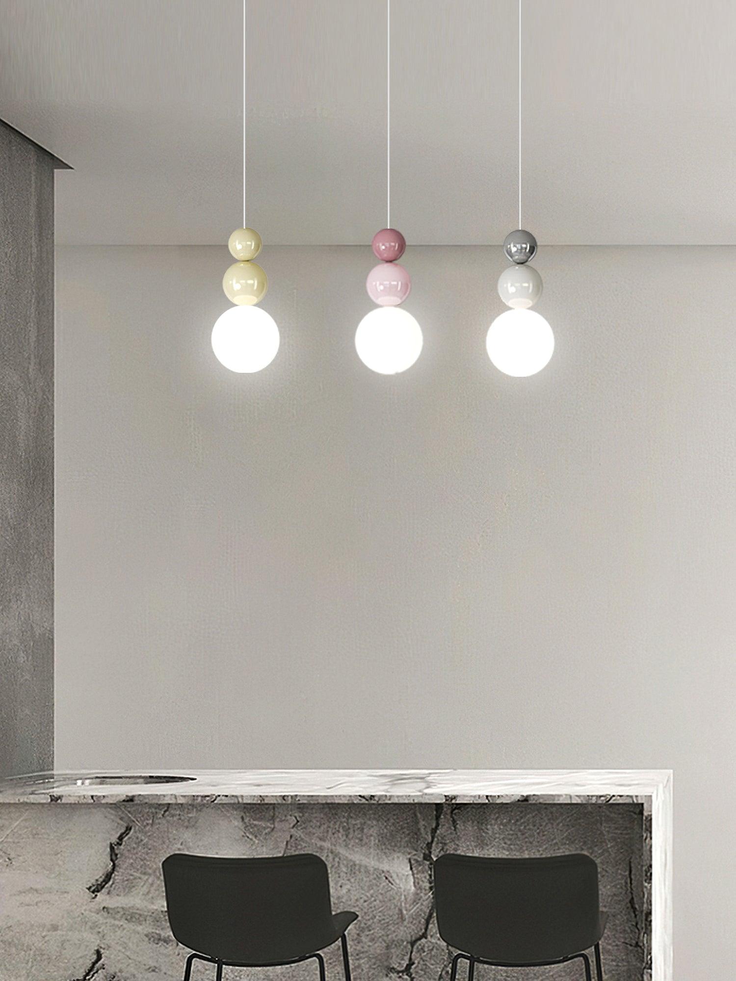 Acrylic Three Ball Pendant Lamp - Cueteks