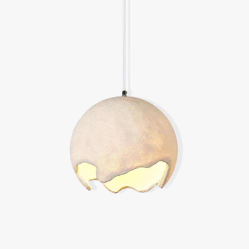 White rounded shade with a glowing irregular lower edge