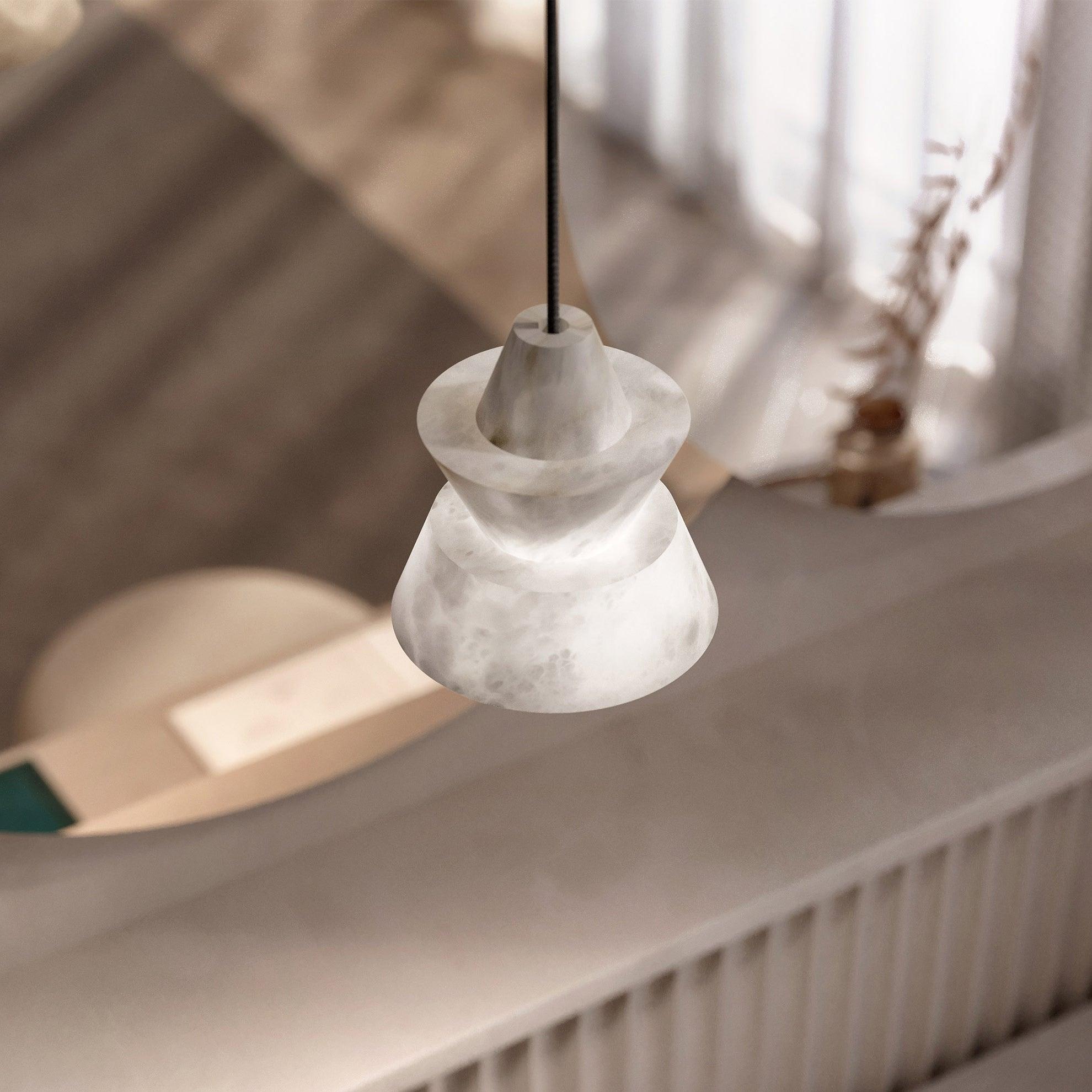 White Alabaster  Pendant Light - Cueteks