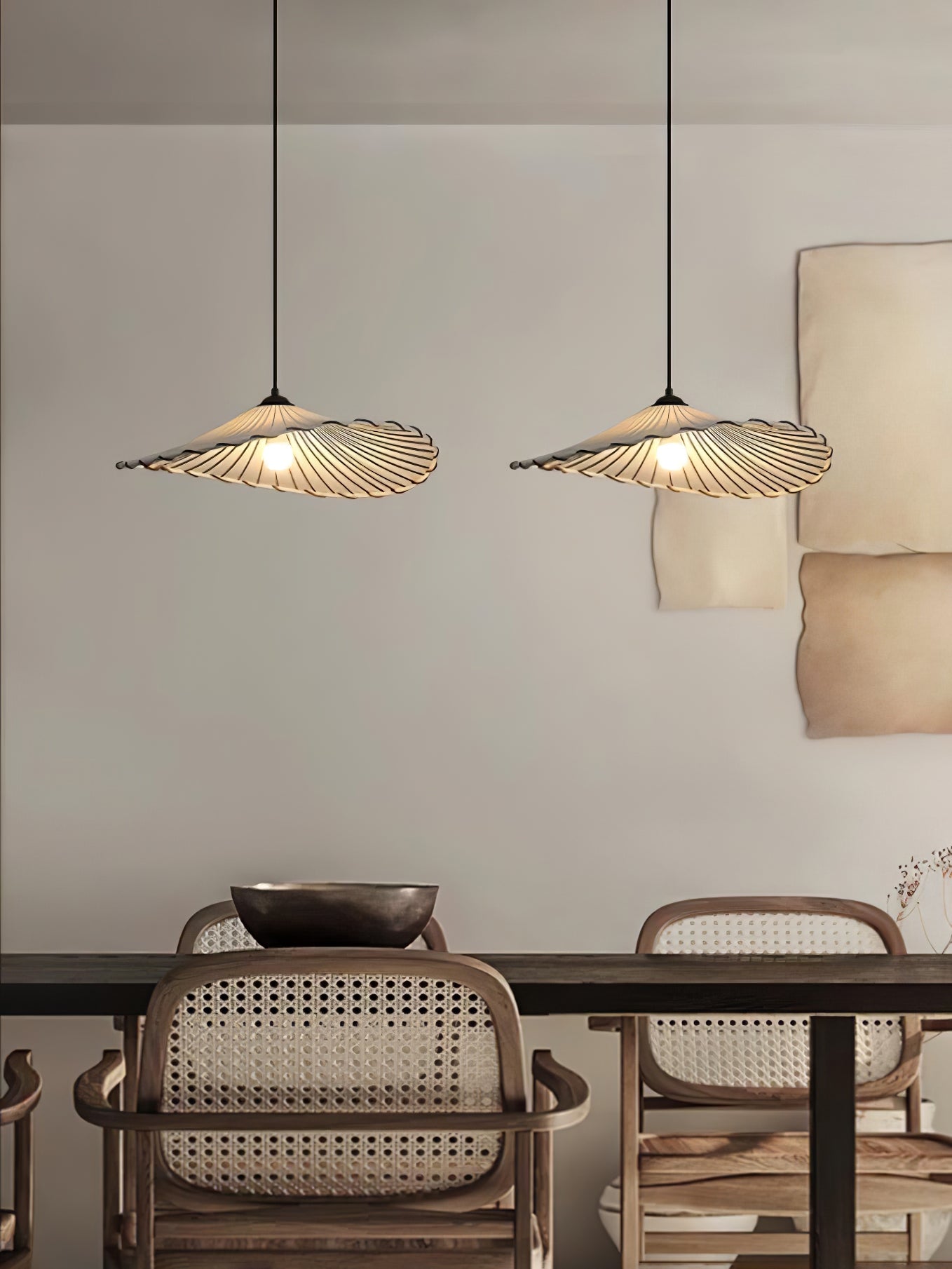 Lotus Leaf Fabric Pendant Light - Cueteks
