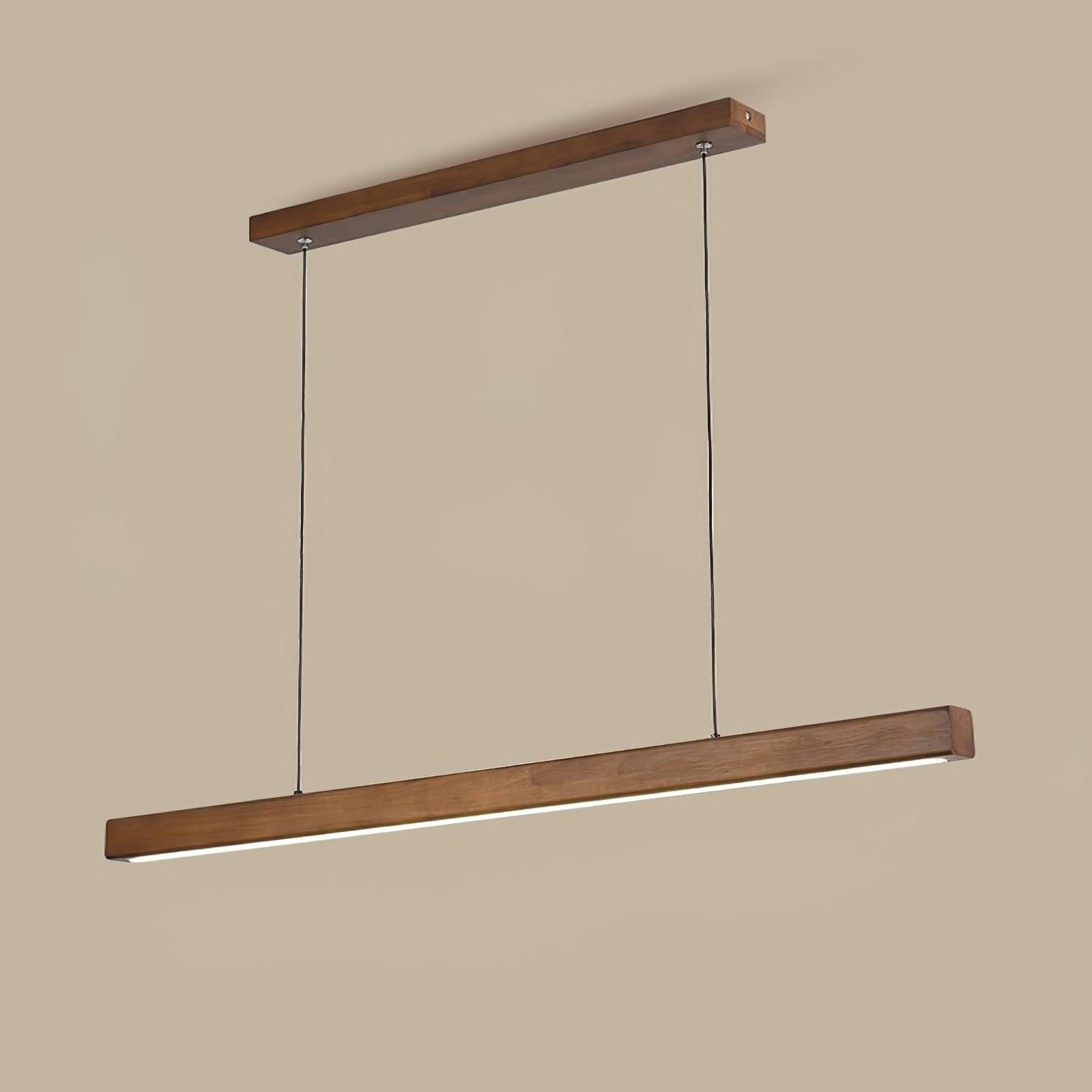 Close view of Walnut-colour bar, White diffuser and narrow canopy