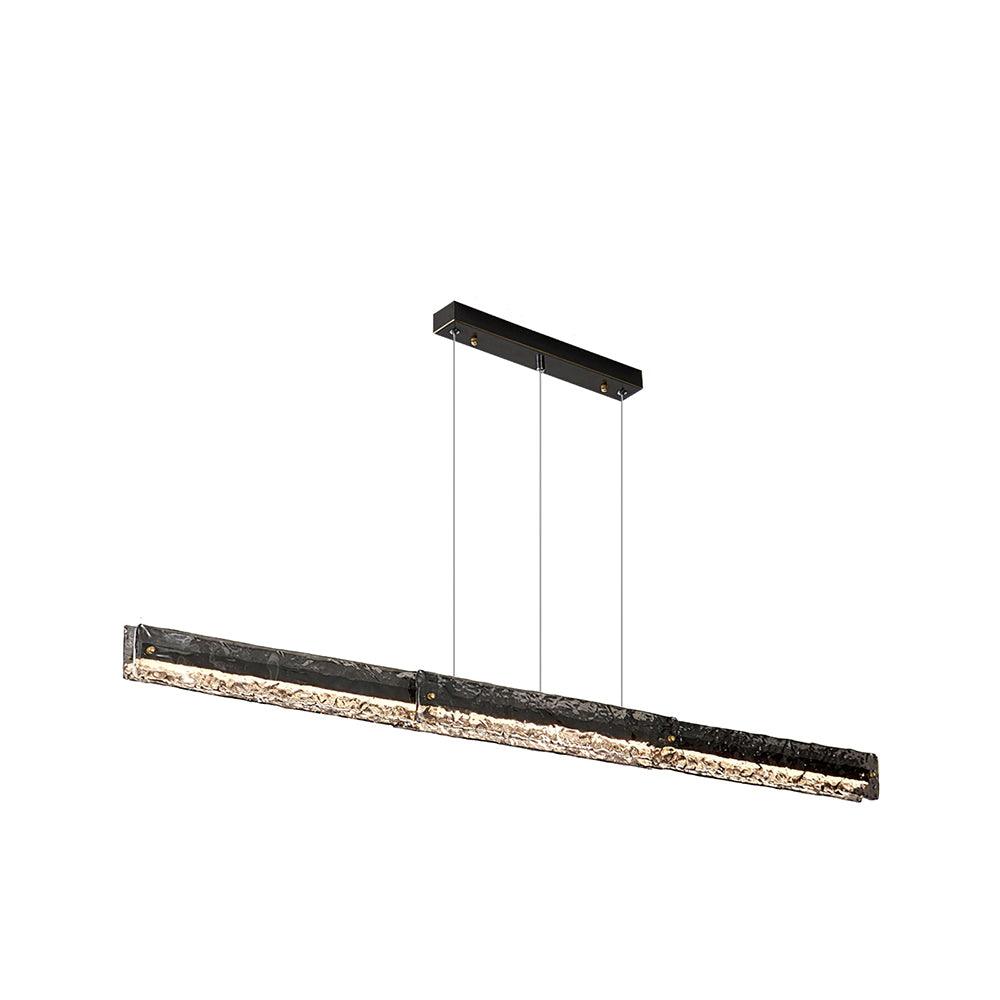 Model A 127 cm Black selection with dark rectangular textured glass, lit lower strip and black canopy
