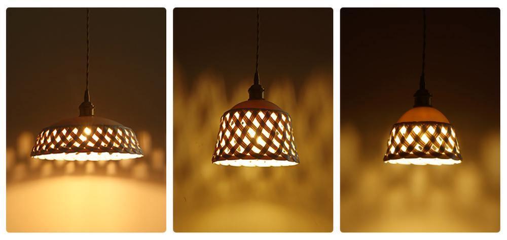 Openwork Ceramic Pendant Lamp - Cueteks