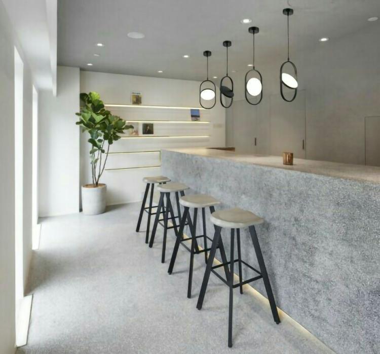 KUU pendants arranged above a kitchen counter