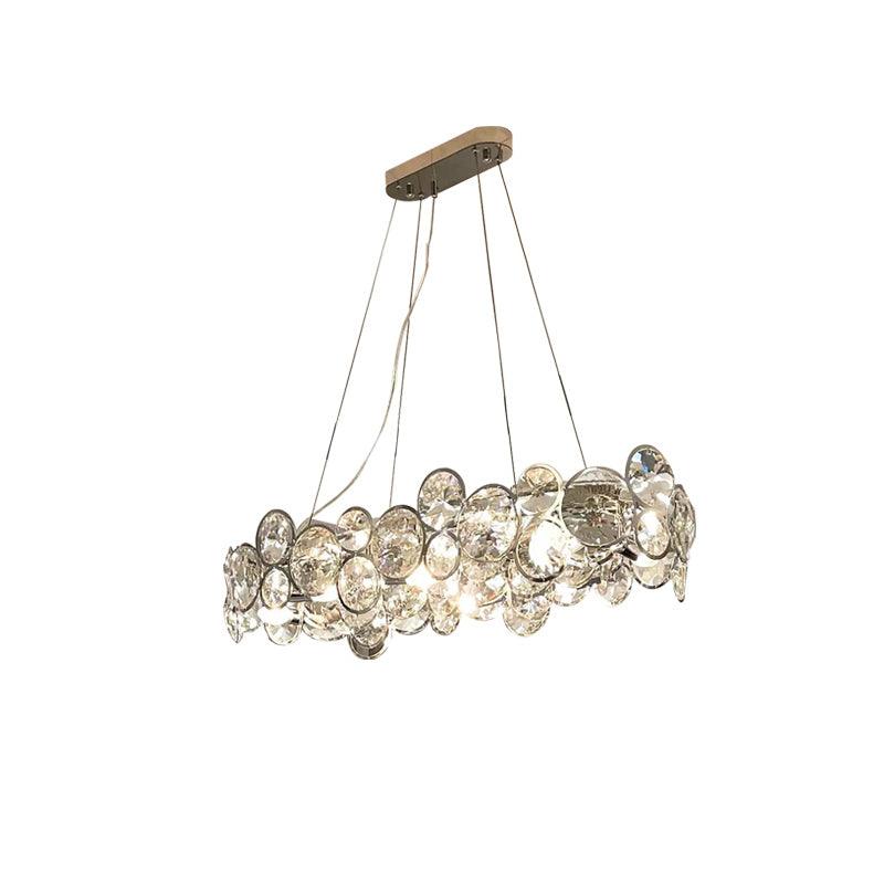Chrome Round Crystal Chandelier - Cueteks