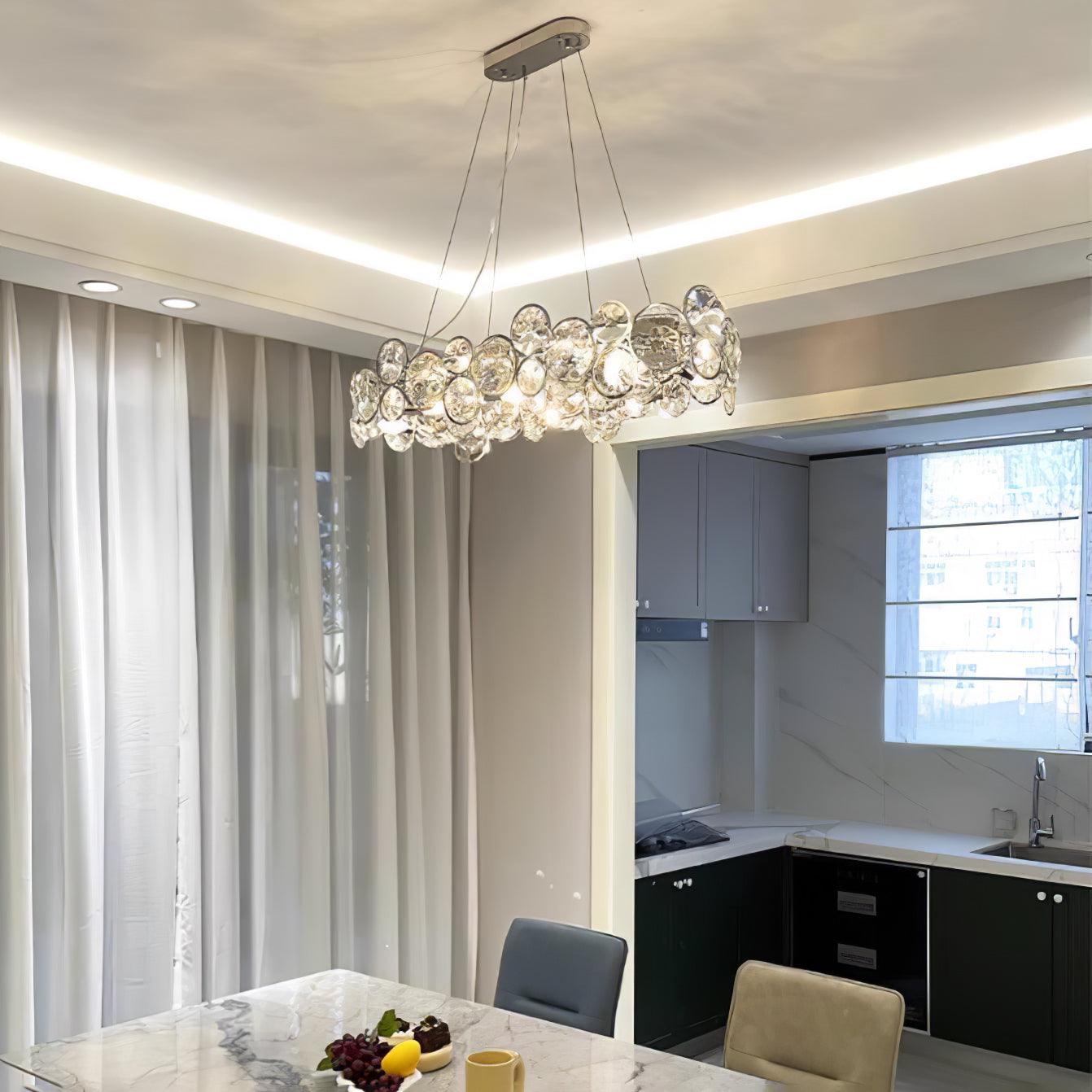 Chrome Round Crystal Chandelier - Cueteks