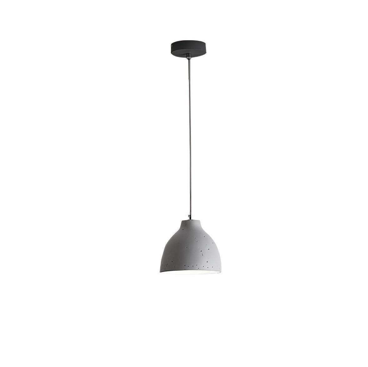 17 cm grey bowl pendant with a dark cord and black canopy