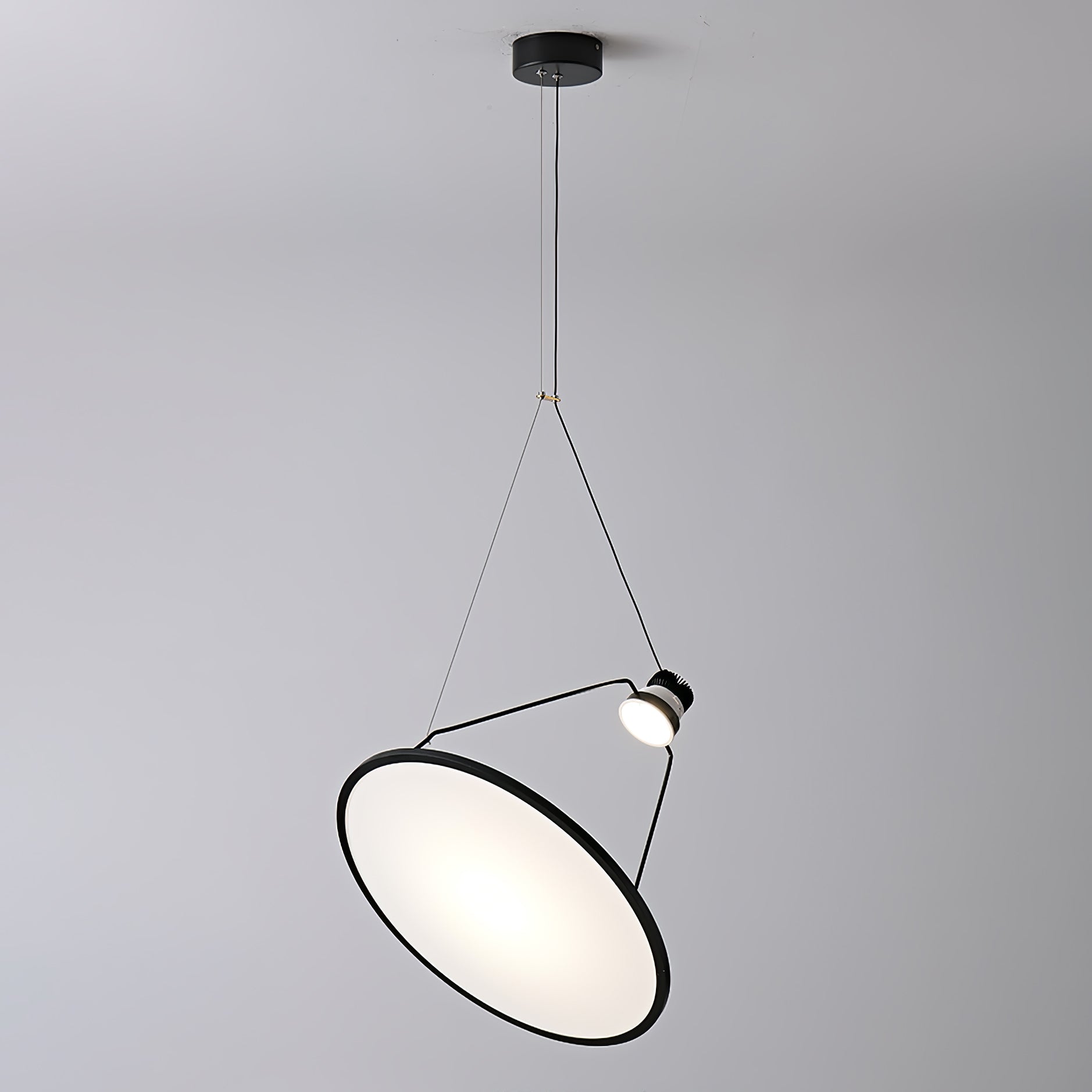Black-edged disc and compact light head