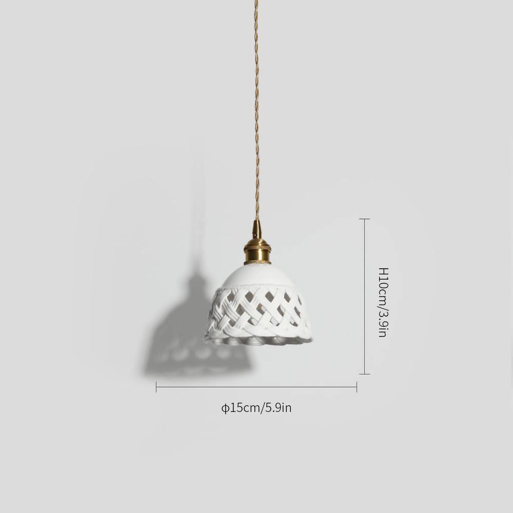 Openwork Ceramic Pendant Lamp - Cueteks
