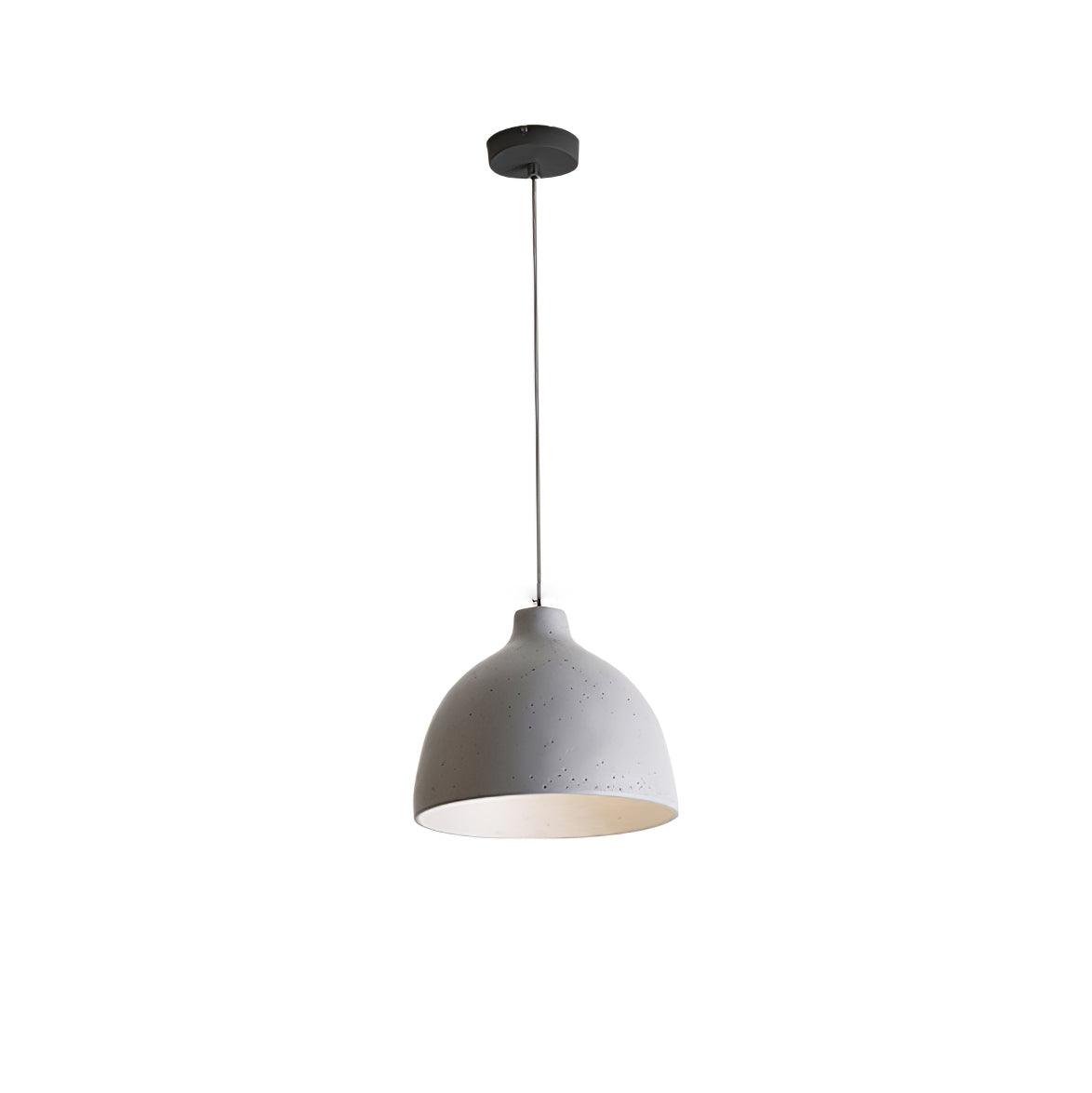 29 cm grey bowl pendant with an open underside and black canopy