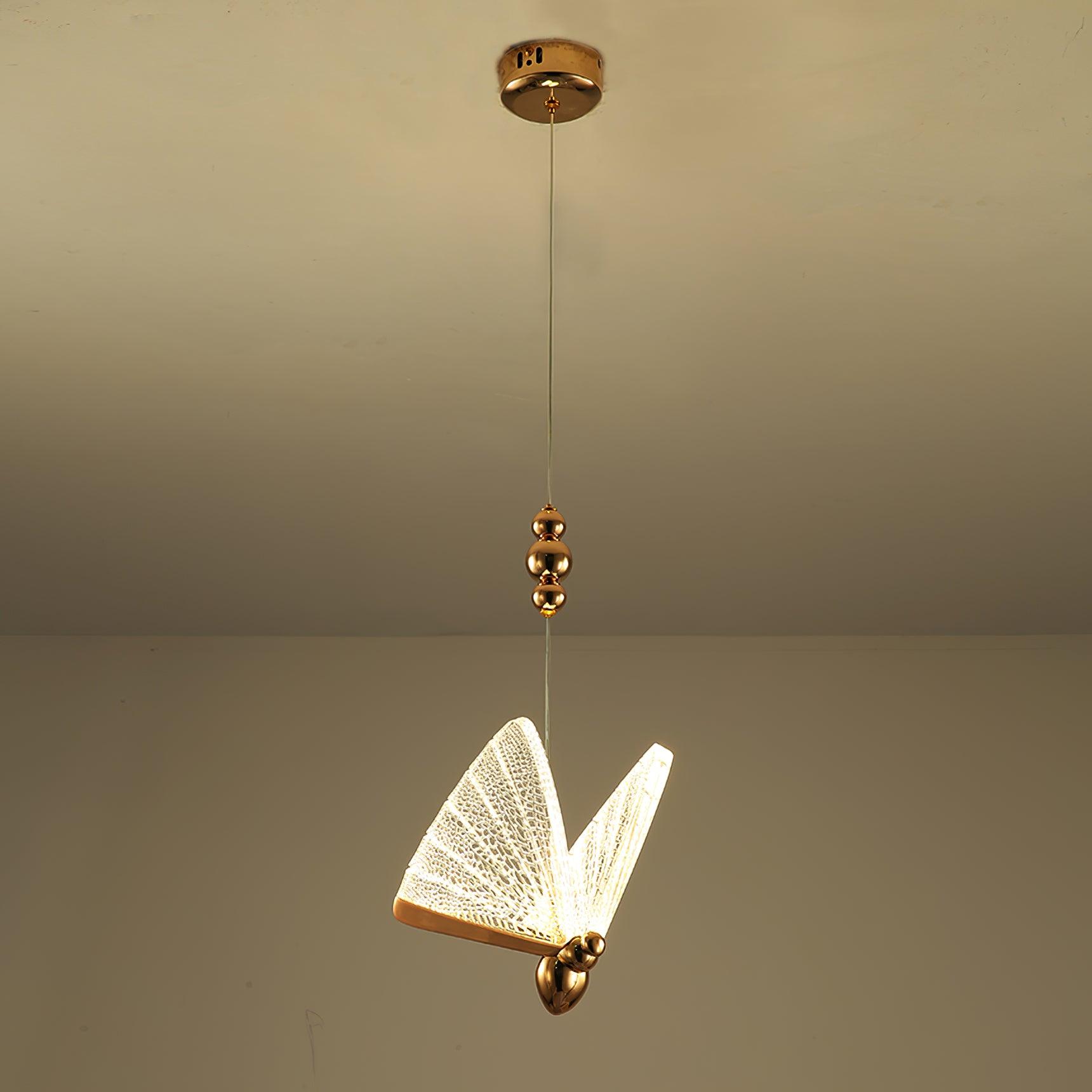 Butterfly acrylic wing pendant light