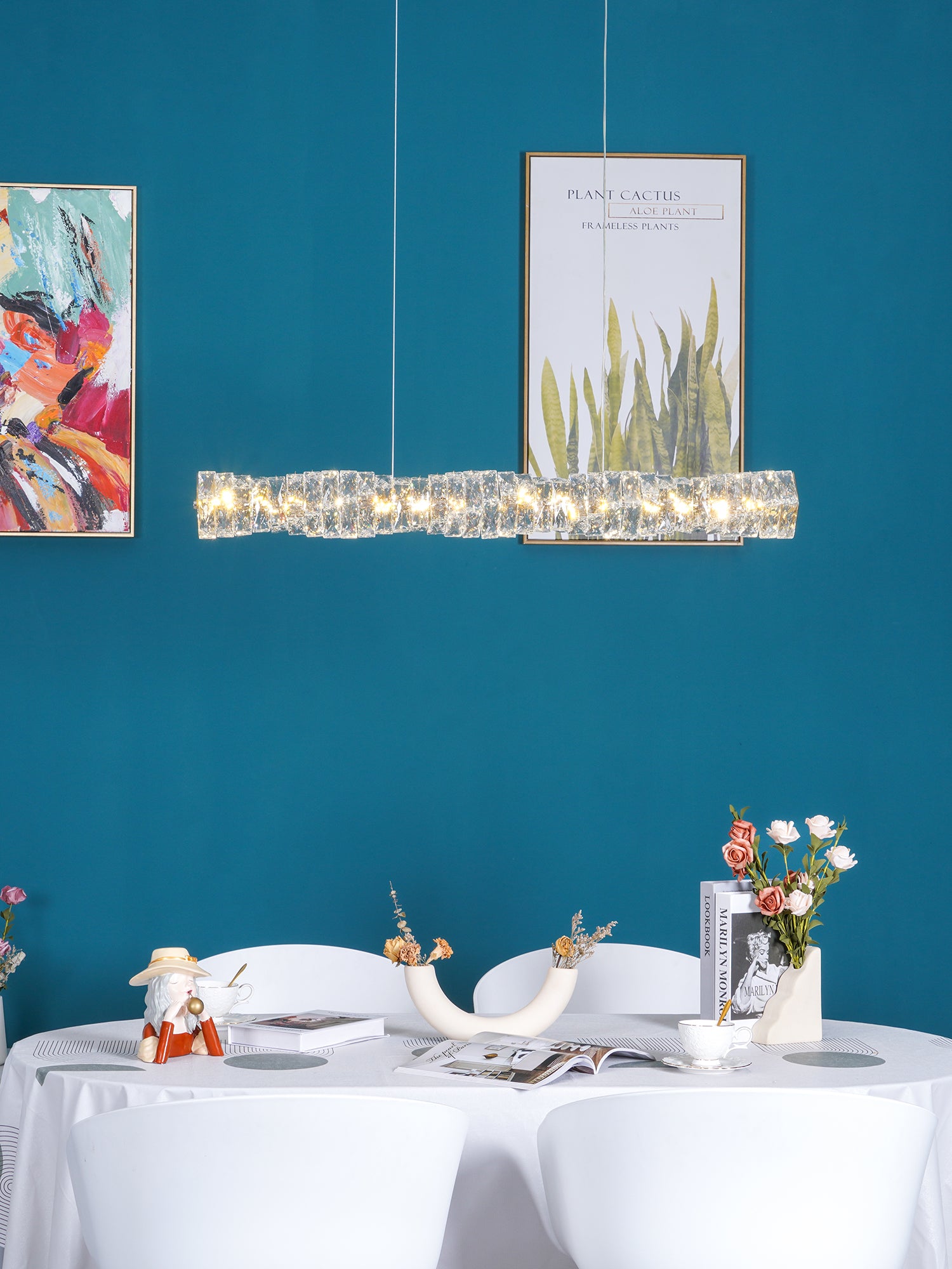 Long Crystal Pendant Lamp - Cueteks