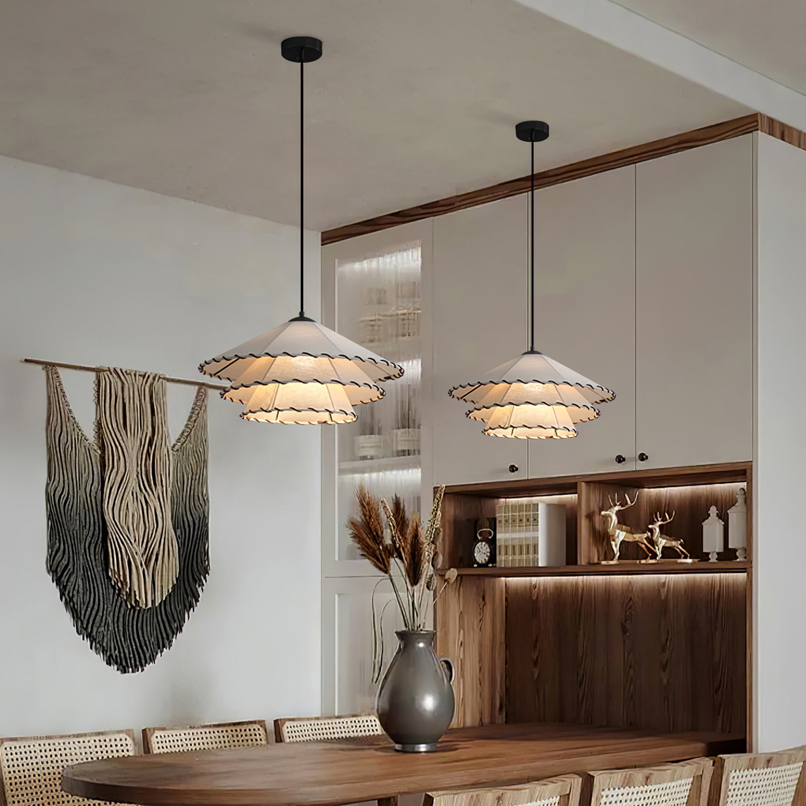 Lotus Leaf Fabric Pendant Light - Cueteks