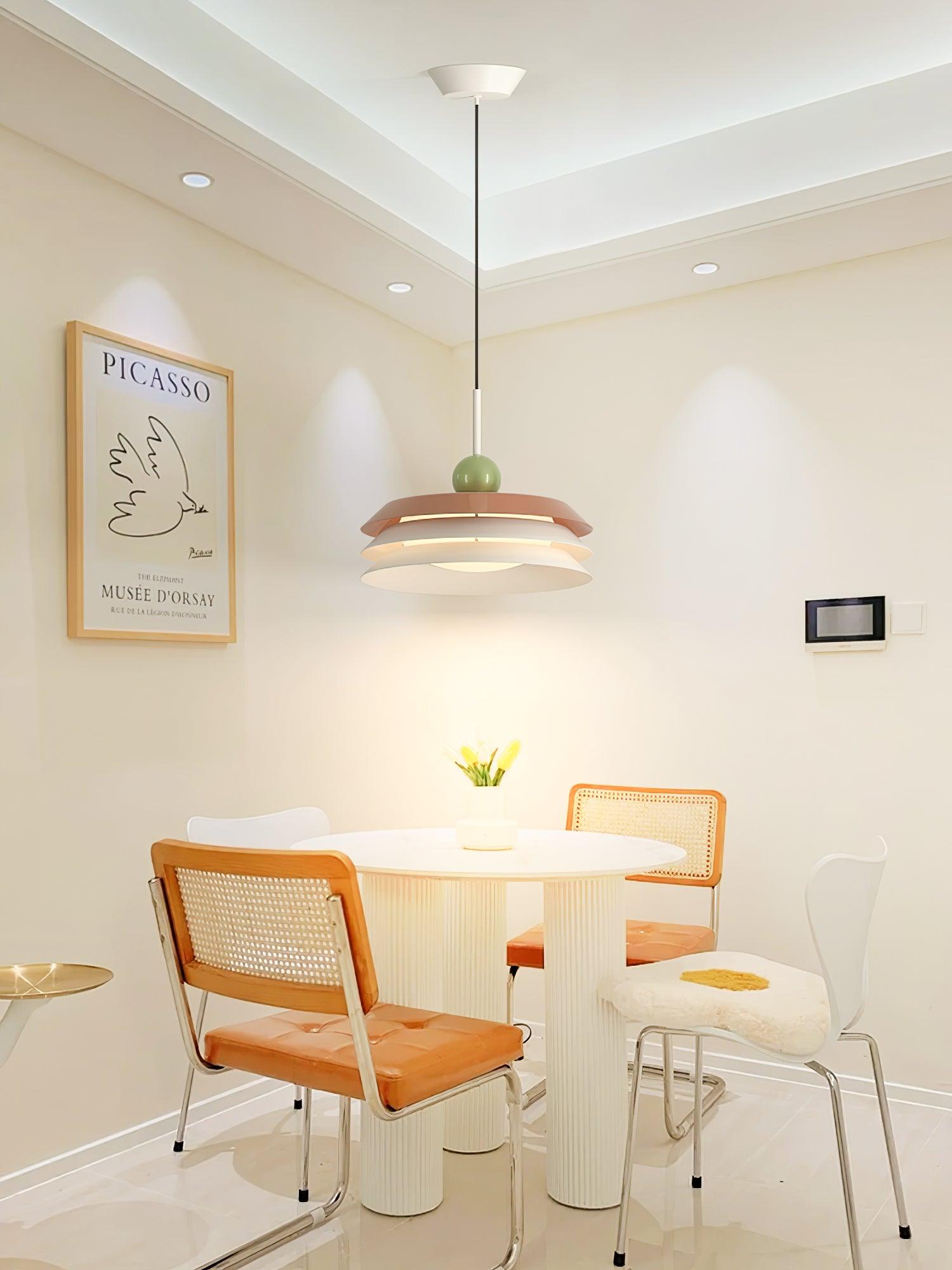 Morandi layered LED pendant light