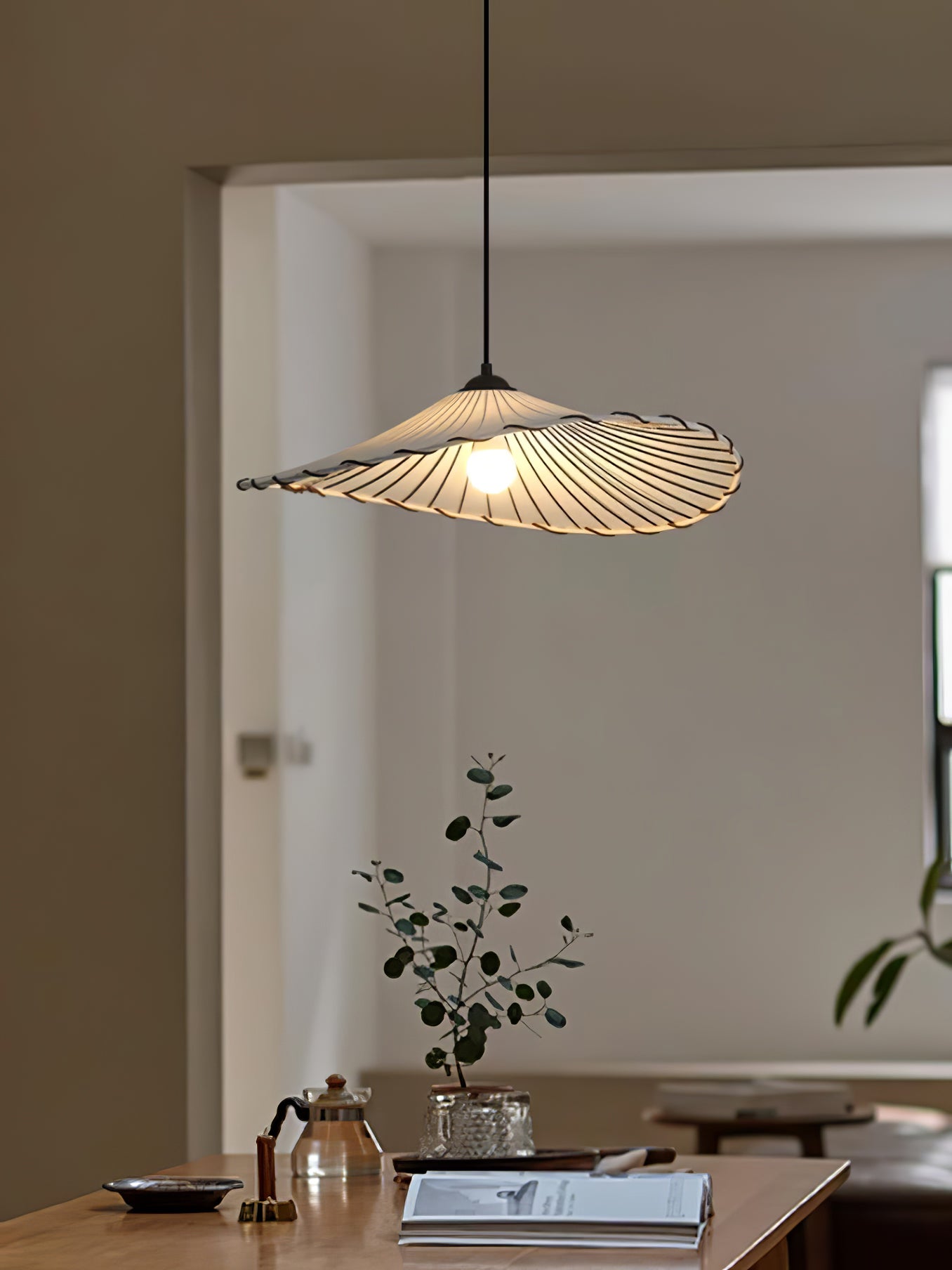 Lotus Leaf Fabric Pendant Light - Cueteks