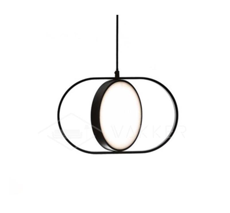 Black horizontal oval and luminous circular centre