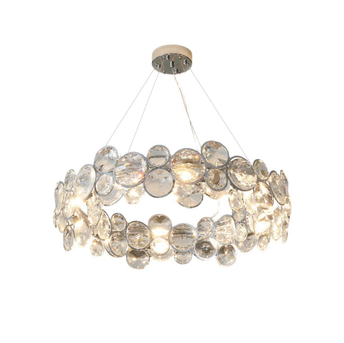 Chrome Round Crystal Chandelier - Cueteks