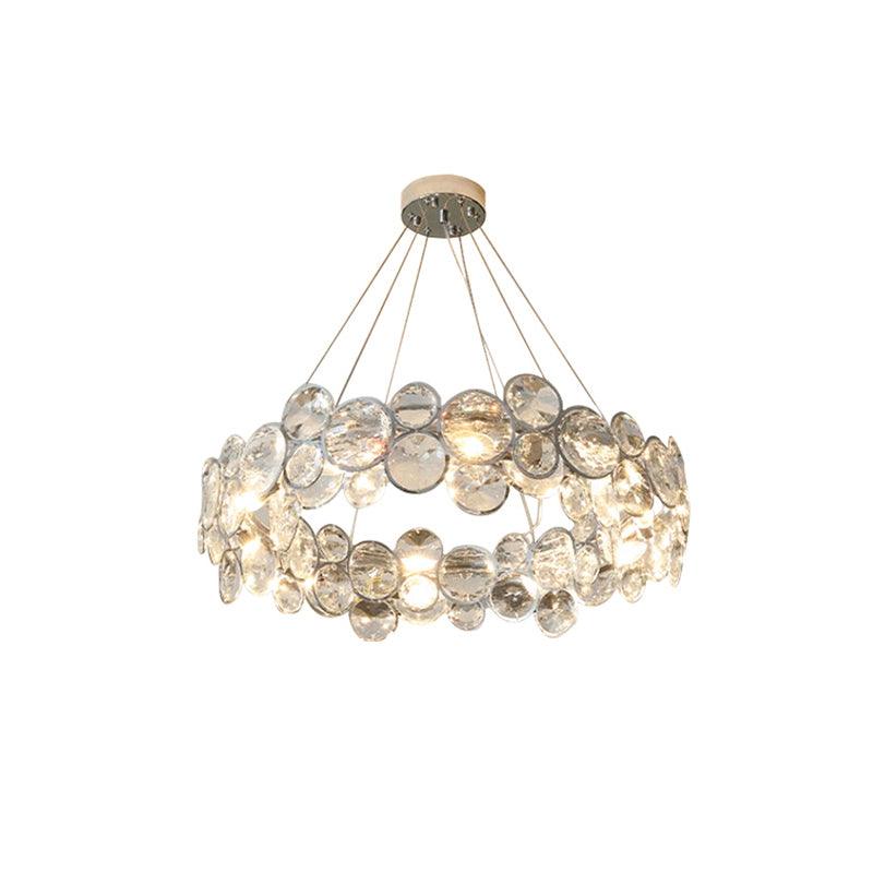 Chrome Round Crystal Chandelier - Cueteks