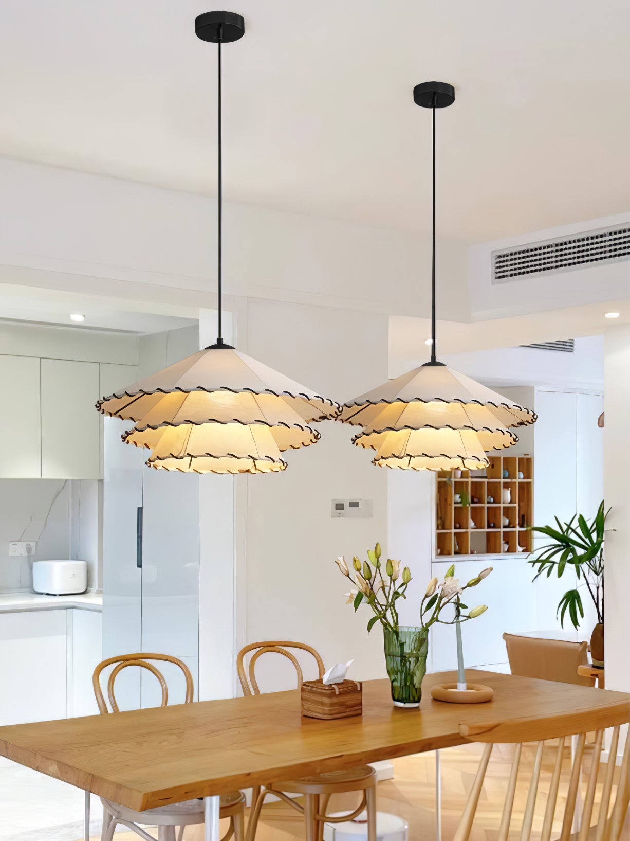 Lotus Leaf Fabric Pendant Light - Cueteks