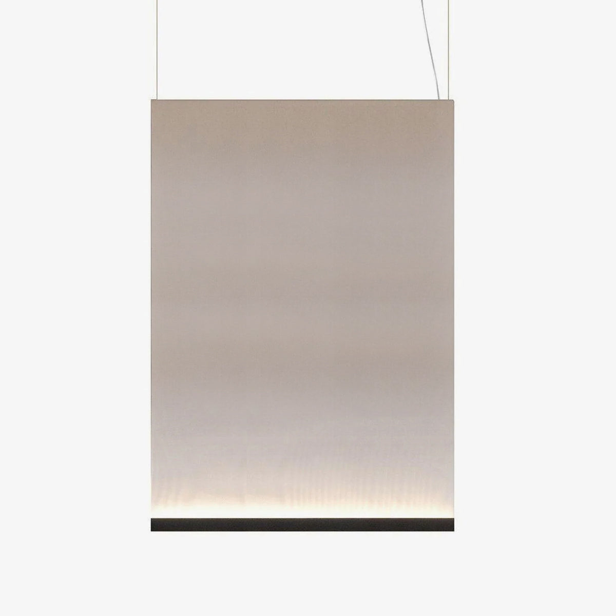 70 × 110 cm vertical textile pendant with black lower light bar