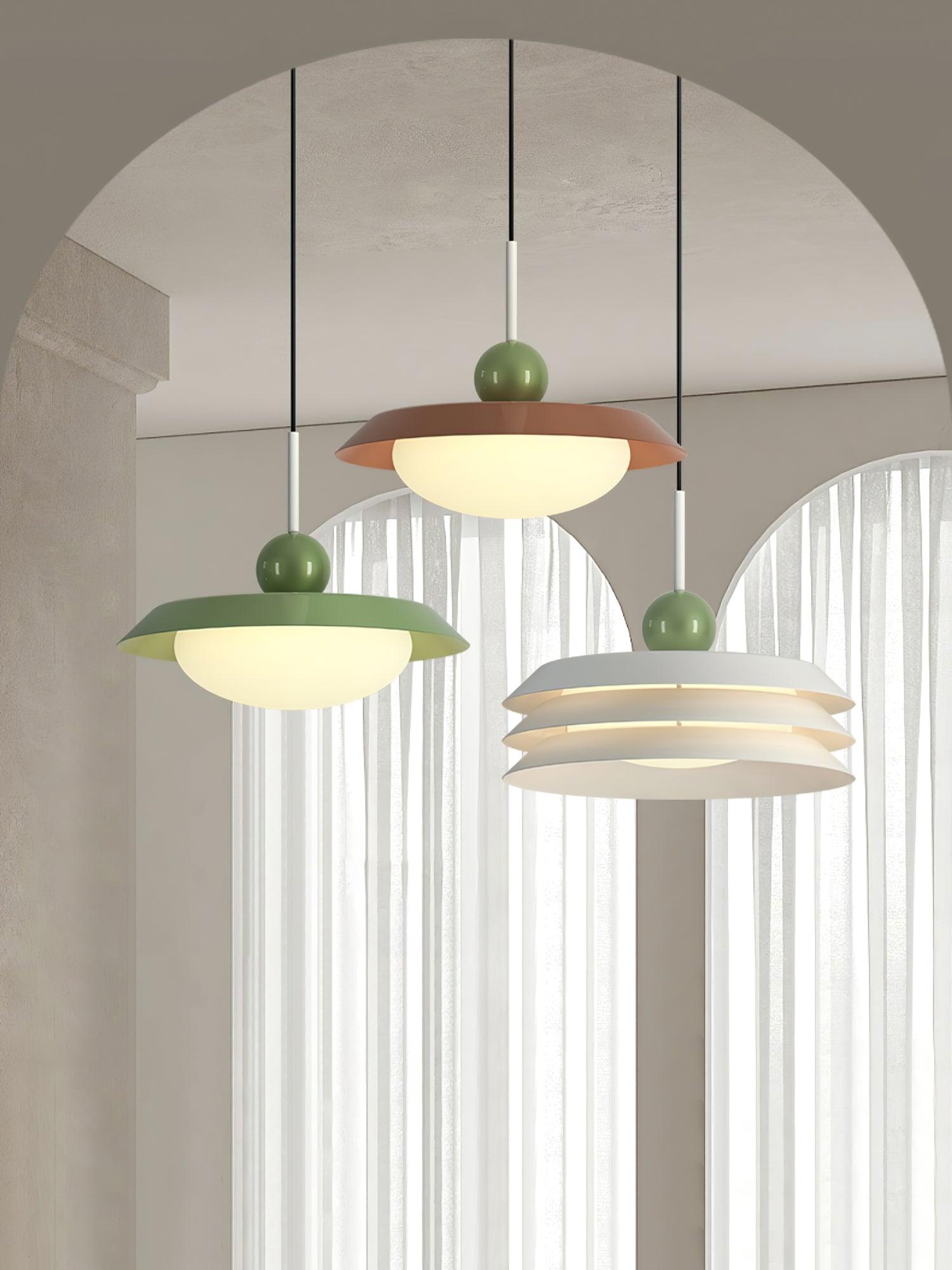 Morandi layered LED pendant light