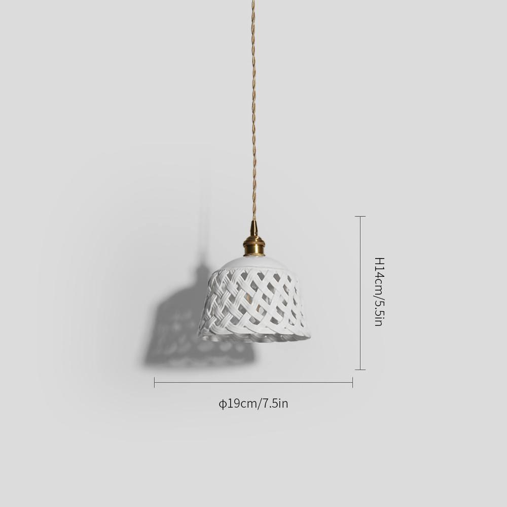 Openwork Ceramic Pendant Lamp - Cueteks