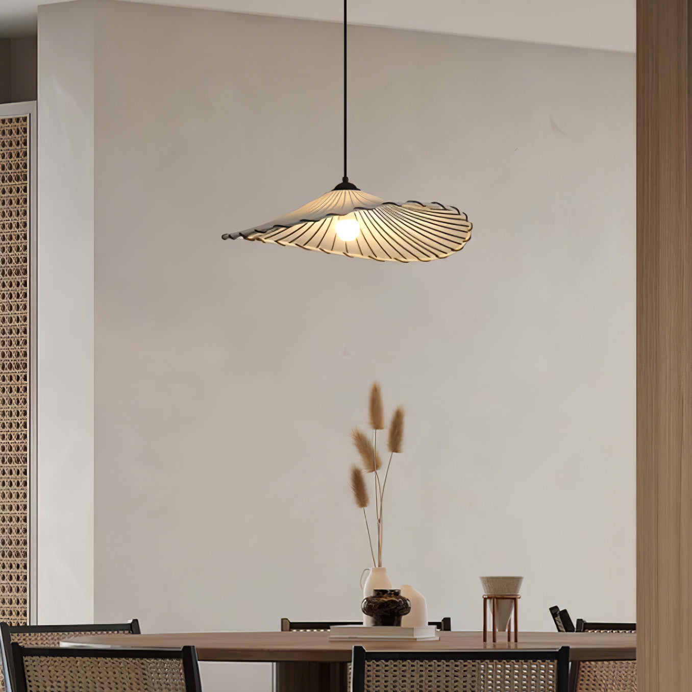 Lotus Leaf Fabric Pendant Light - Cueteks