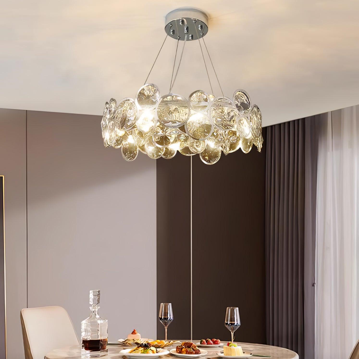 Chrome Round Crystal Chandelier - Cueteks