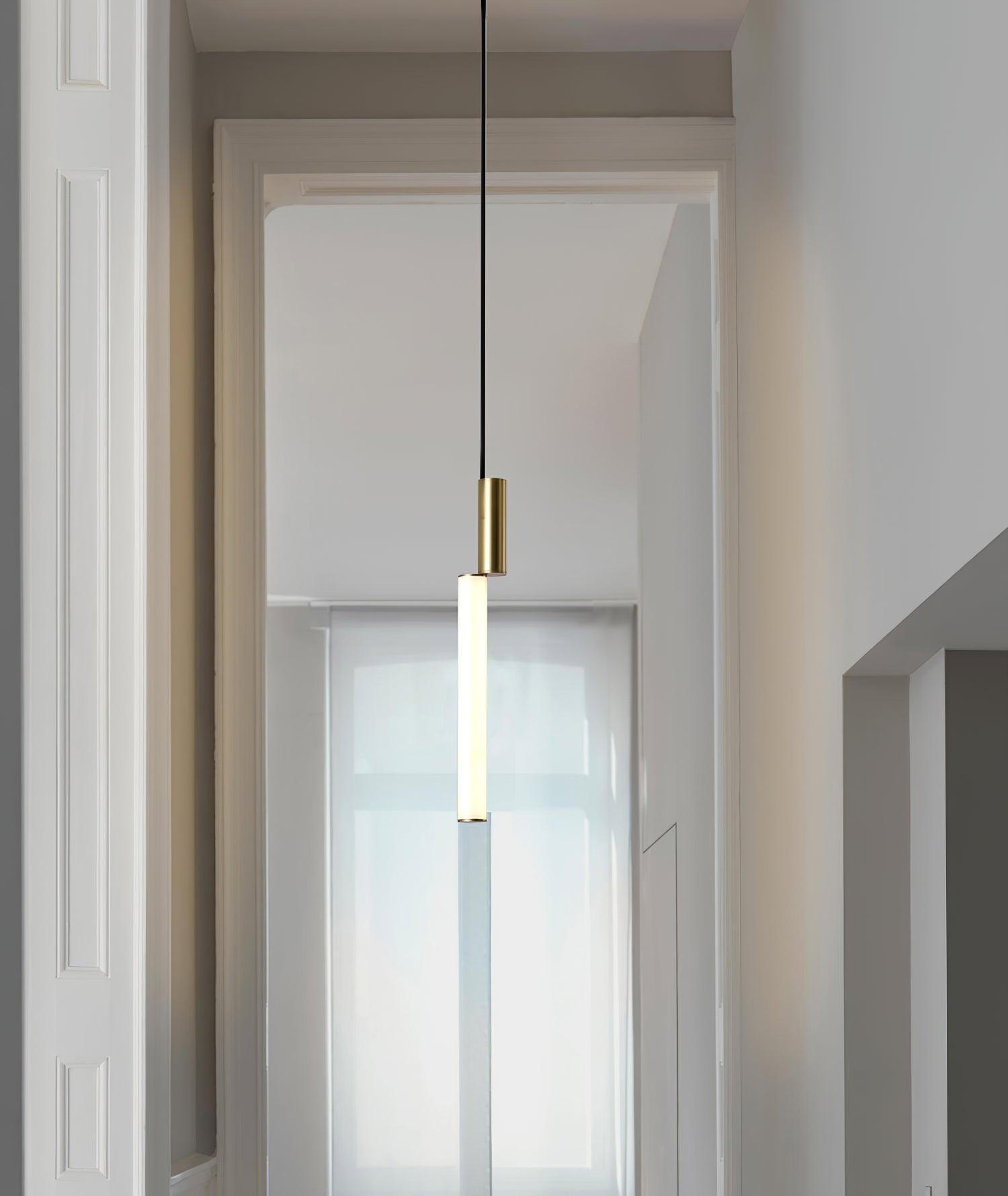 Gold-and-White light bar near a doorway