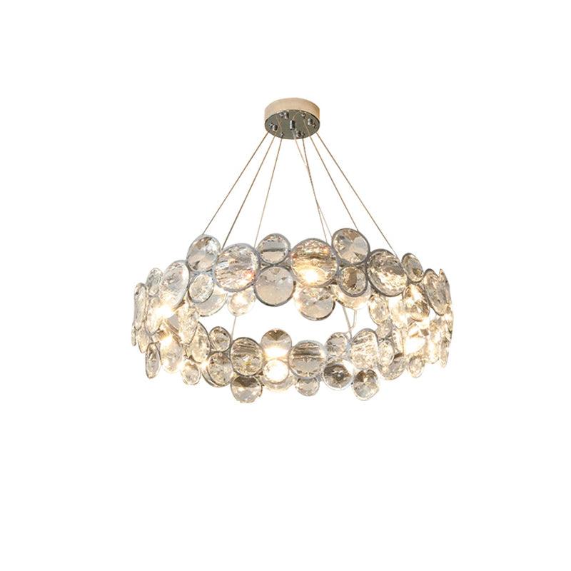 Chrome Round Crystal Chandelier - Cueteks