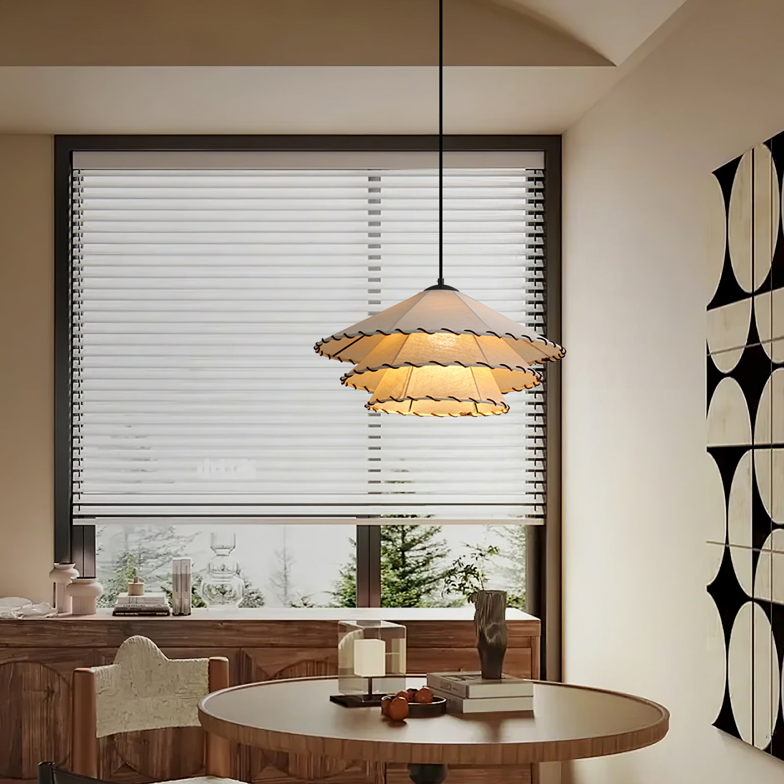 Lotus Leaf Fabric Pendant Light - Cueteks