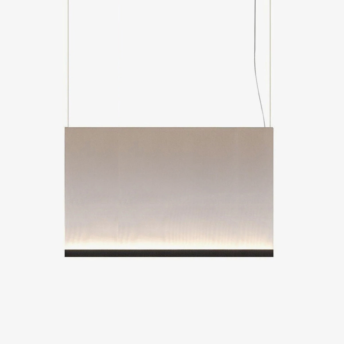 Wide 90 × 50 cm fabric pendant with black lower edge