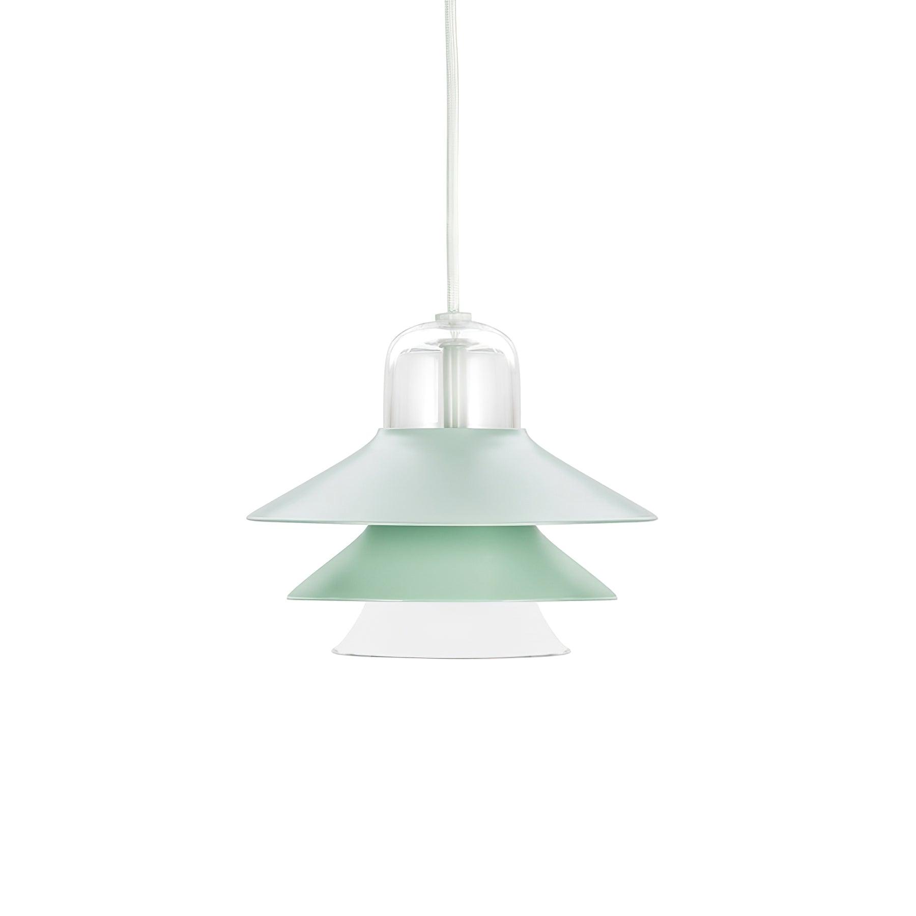 Green layered shade and clear upper cap