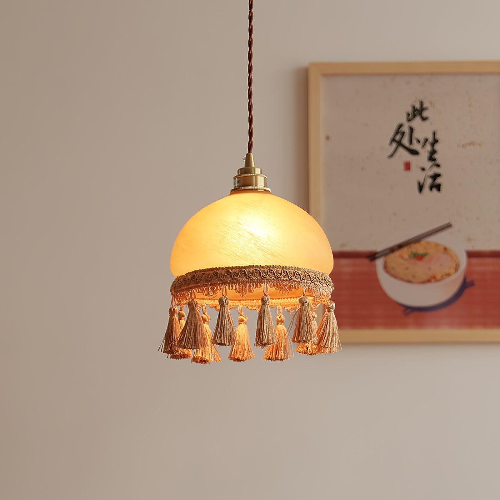 French Tassels Brass Pendant Light - Cueteks