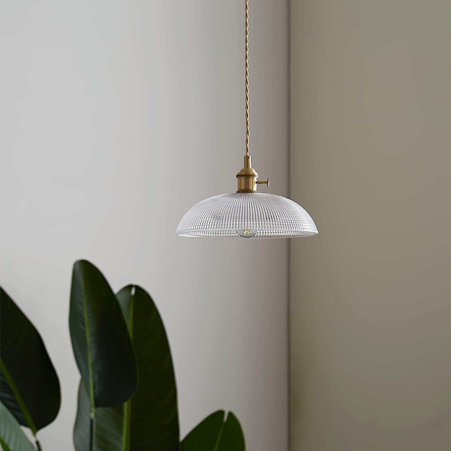 Ribbed Spiral Pendant Light - Cueteks