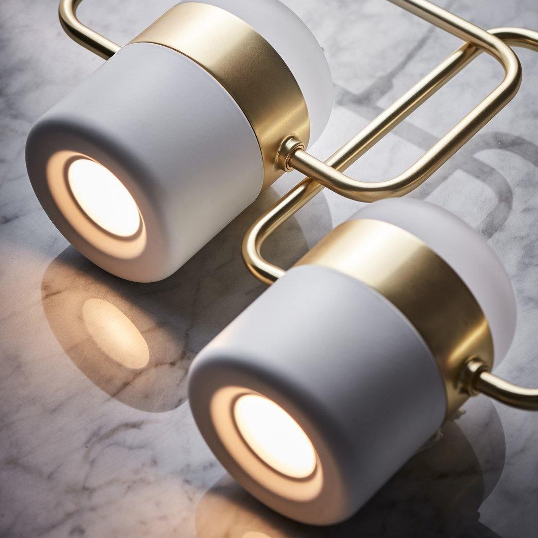Geometric LED pendant light with adjustable cylindrical heads