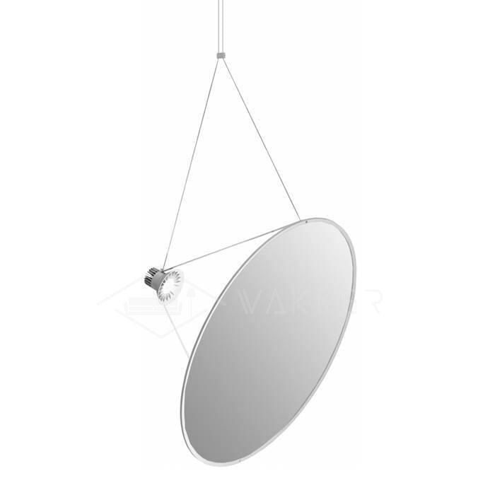 Silver reflective disc with a compact cylindrical head