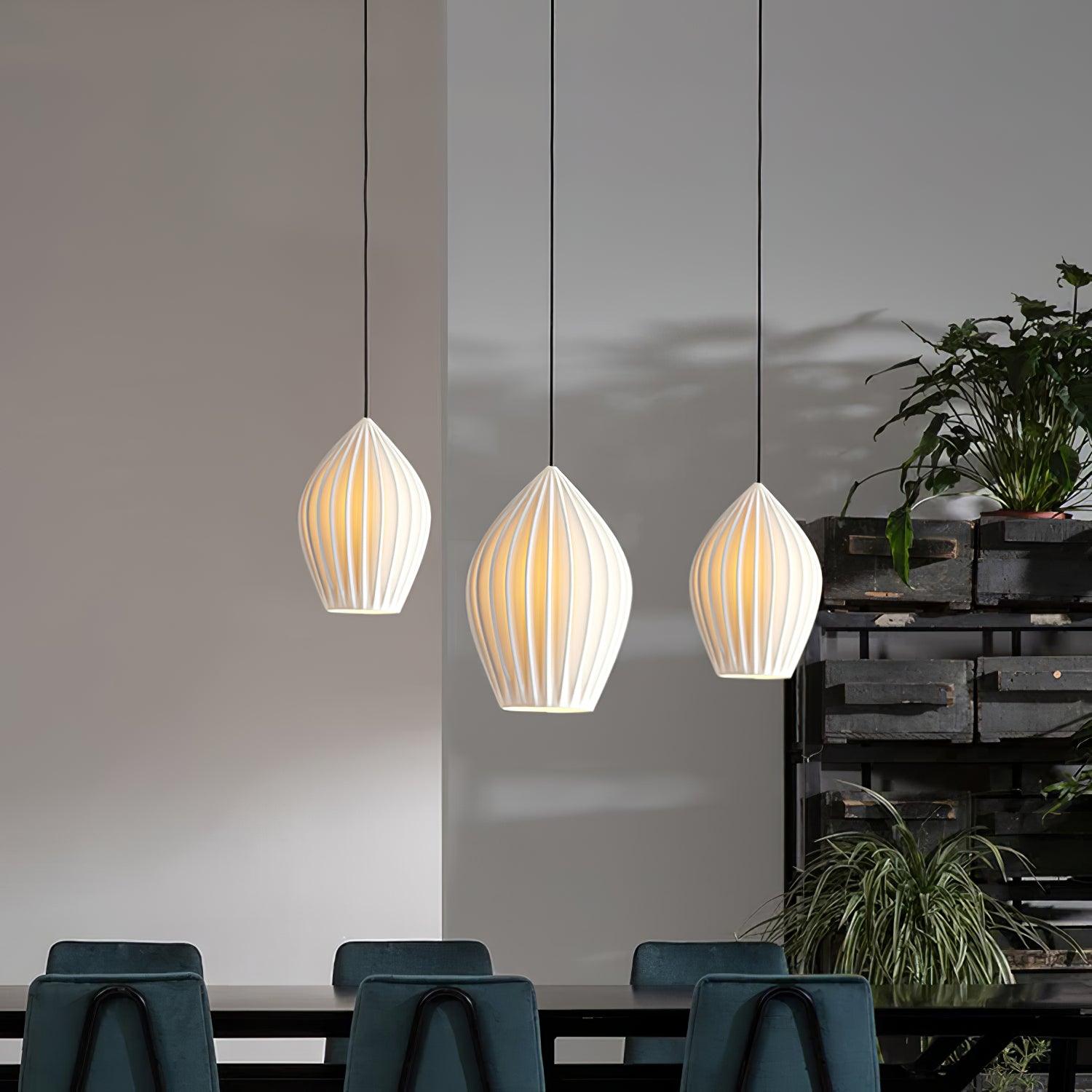 Ceramic Ribbed Pendant light - Cueteks