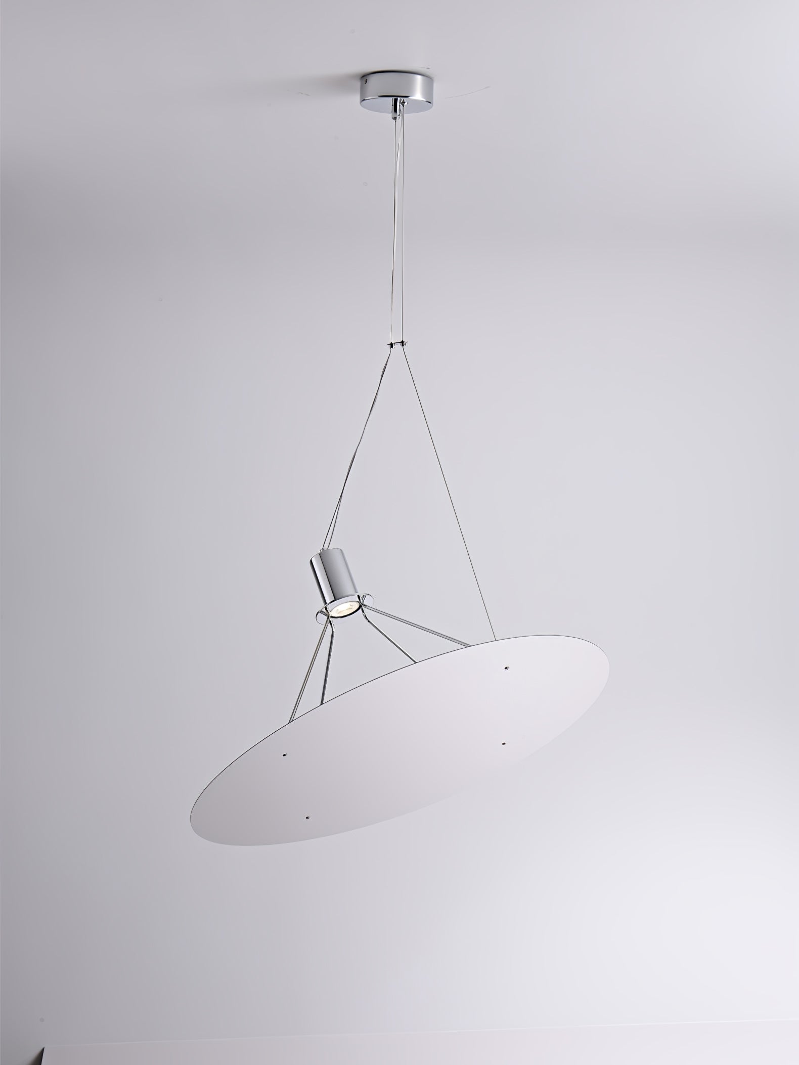 Chrome canopy and pale tilted disc front view