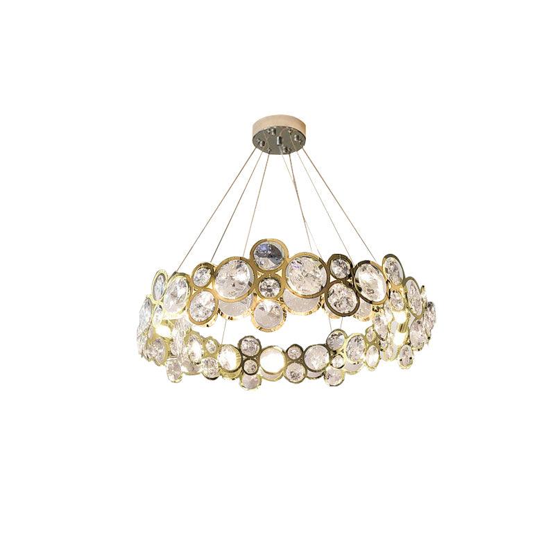 Chrome Round Crystal Chandelier - Cueteks
