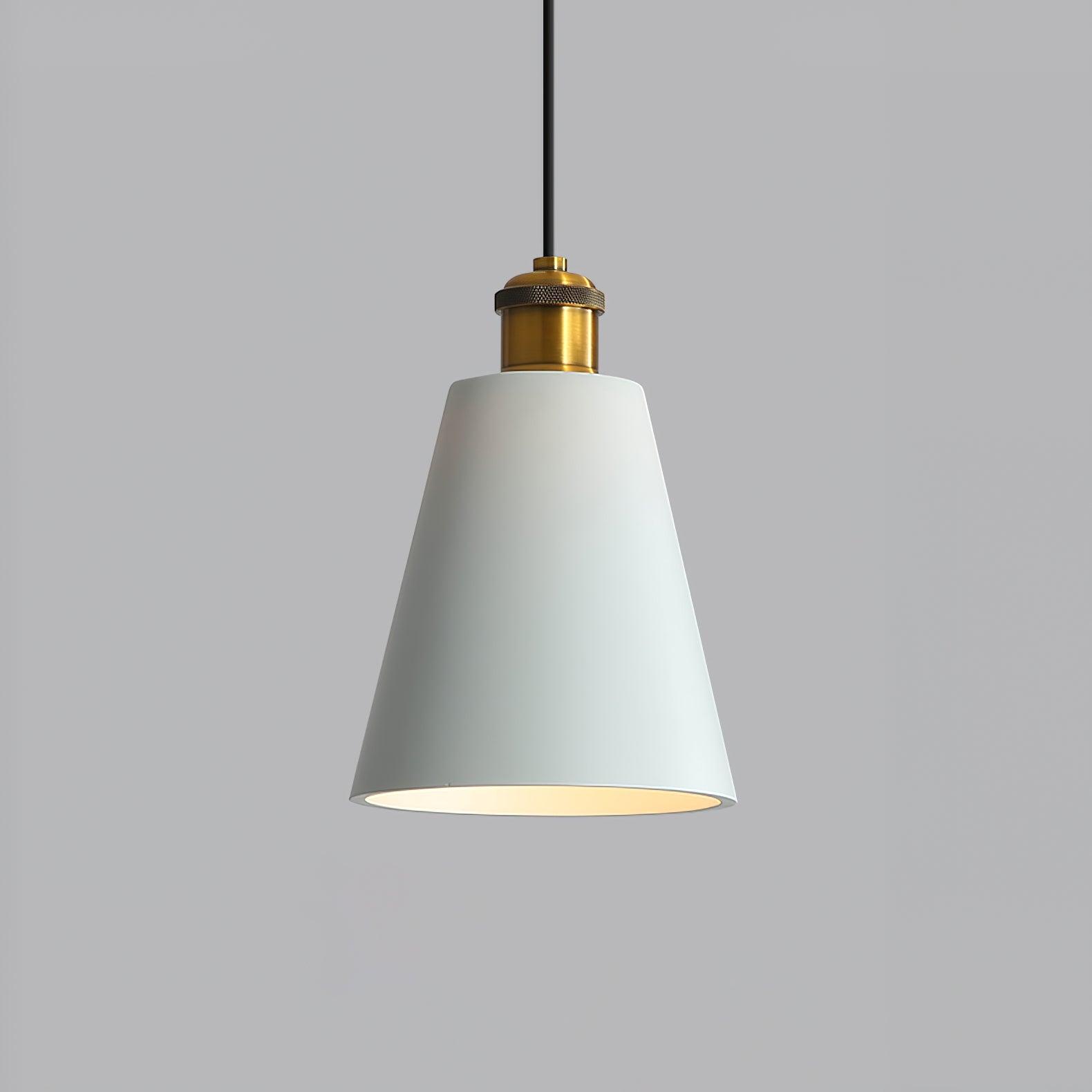 Tall light-coloured cone with gold-coloured fitting