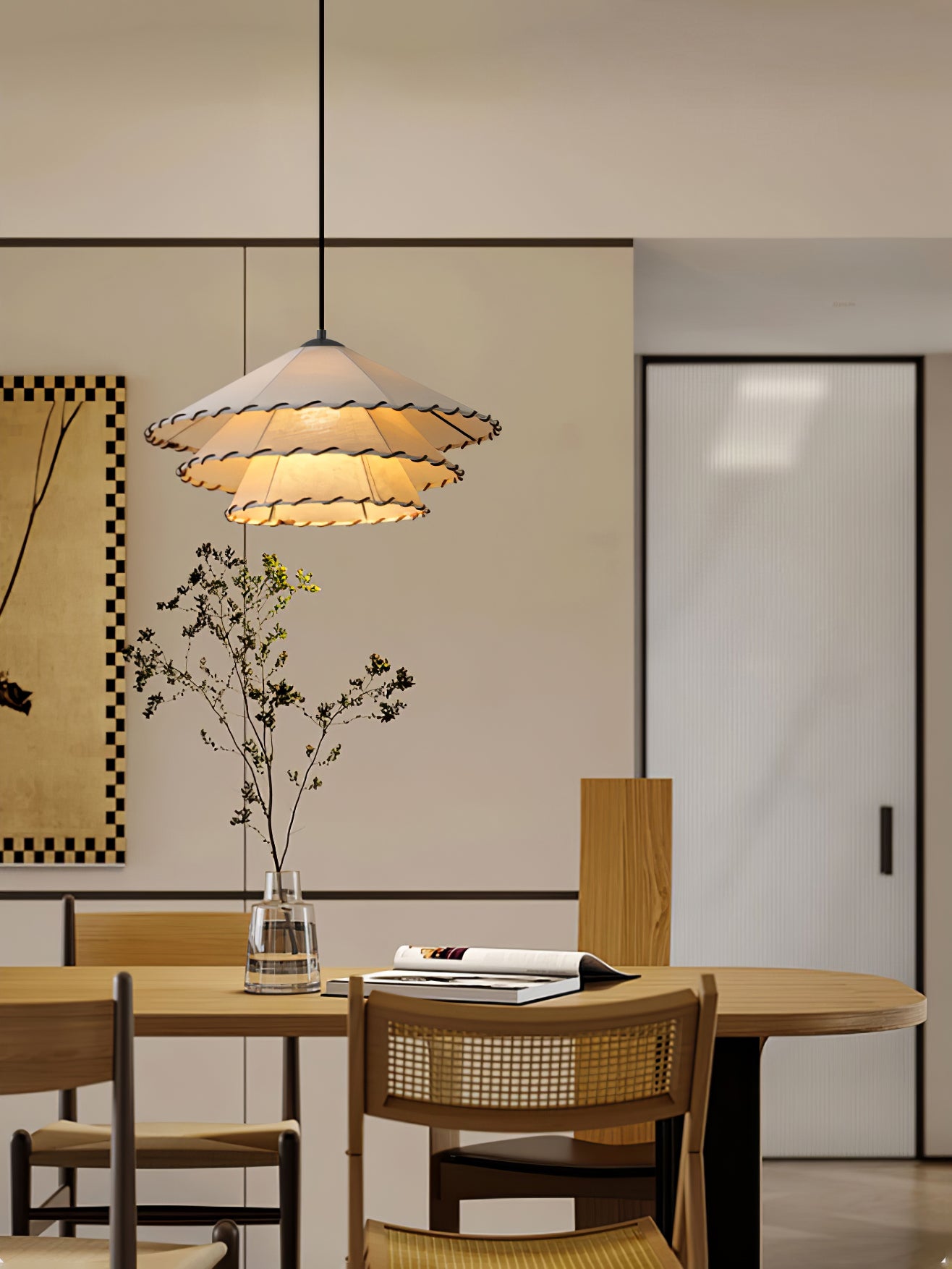 Lotus Leaf Fabric Pendant Light - Cueteks