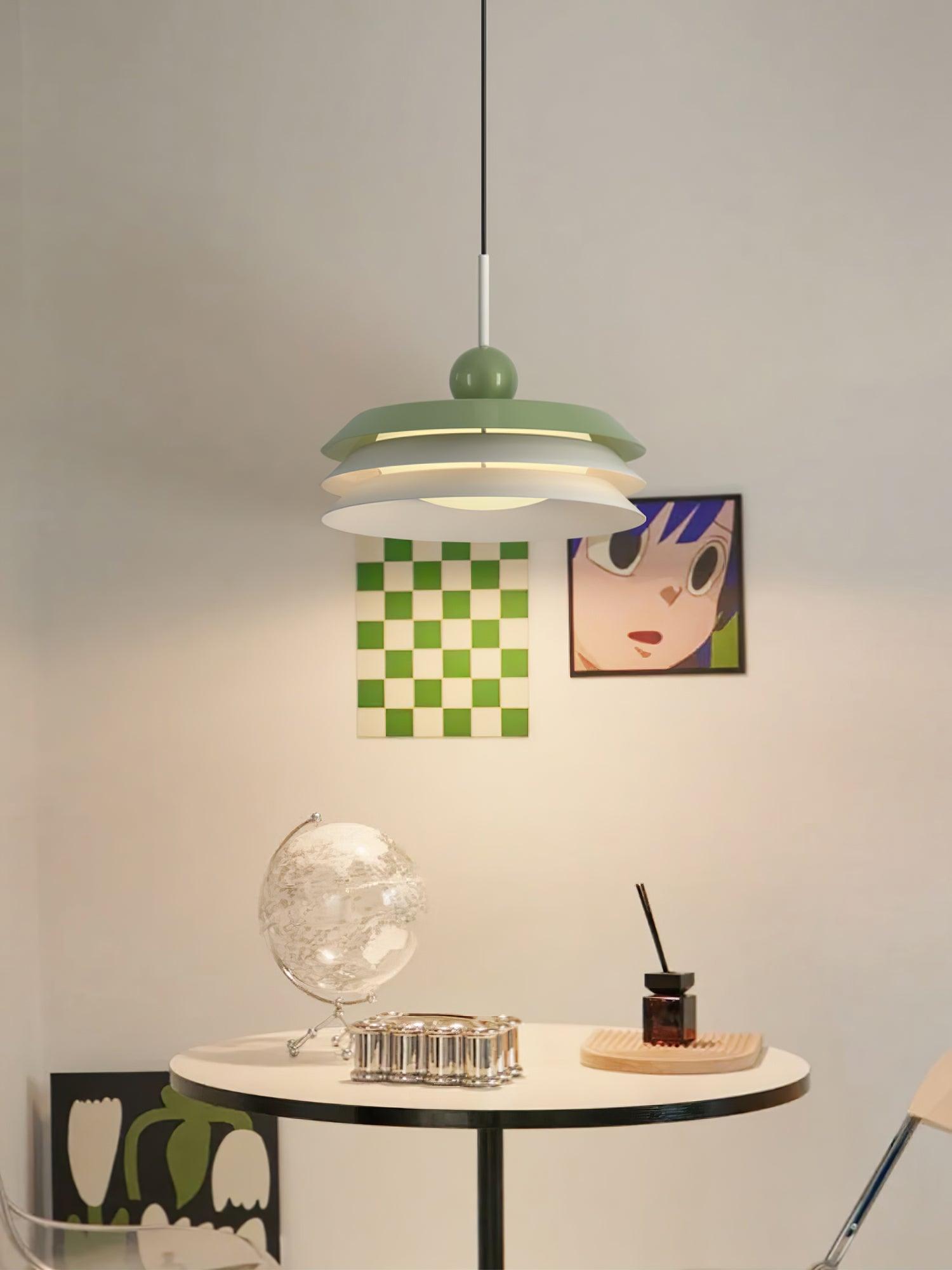 Morandi layered LED pendant light