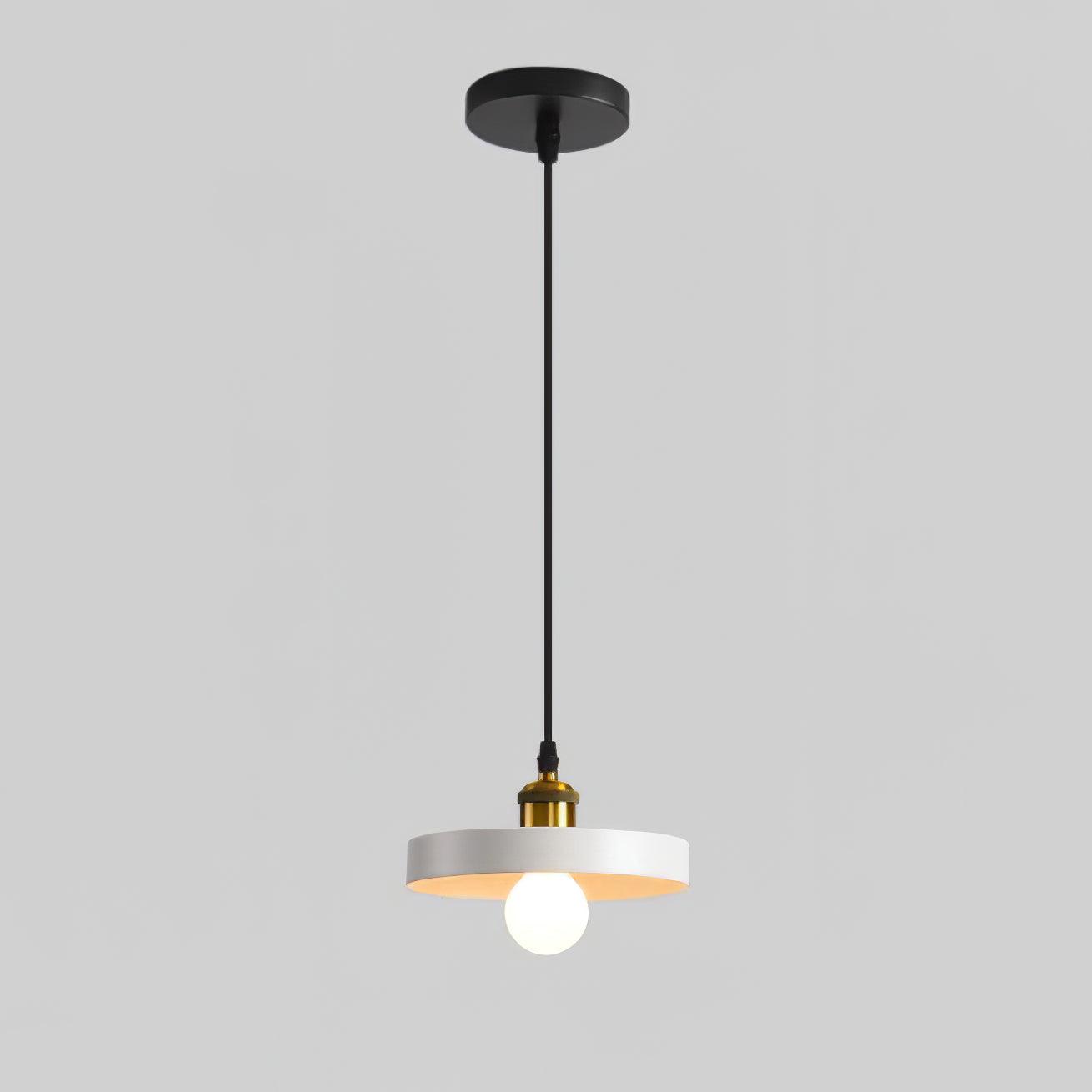 White shallow disc with a protruding bulb