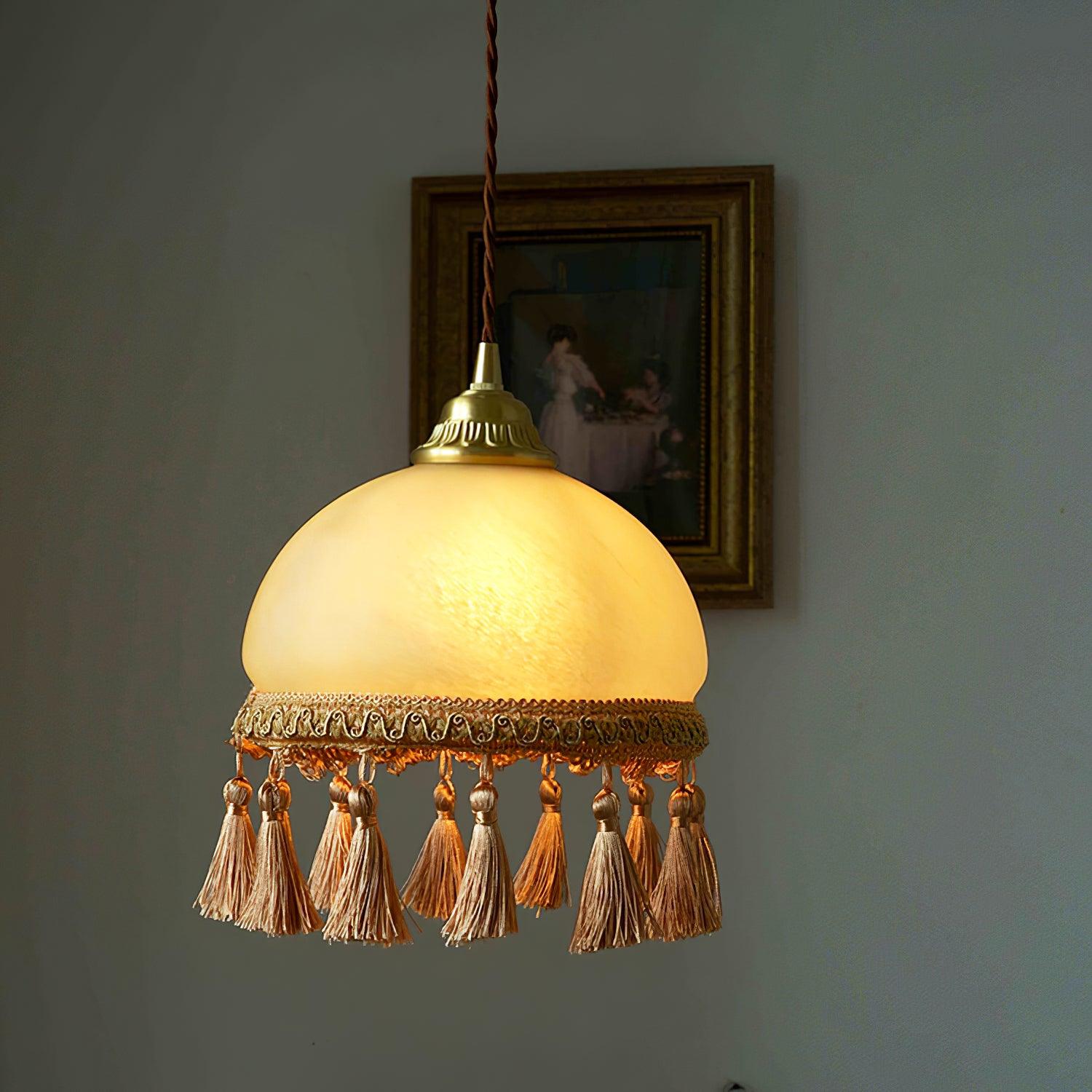 French Tassels Brass Pendant Light - Cueteks
