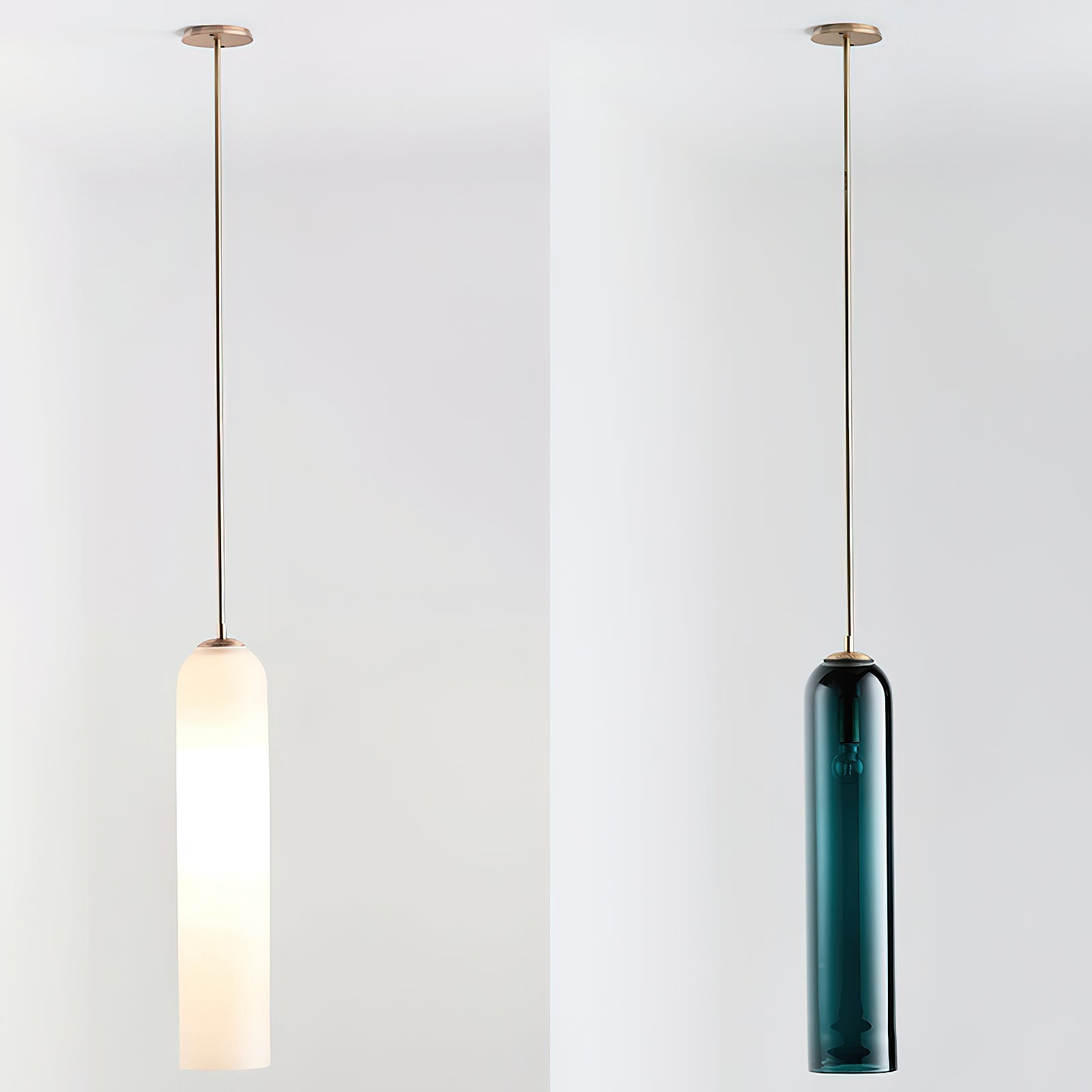 Long Tube Glass Pendant Light - Cueteks
