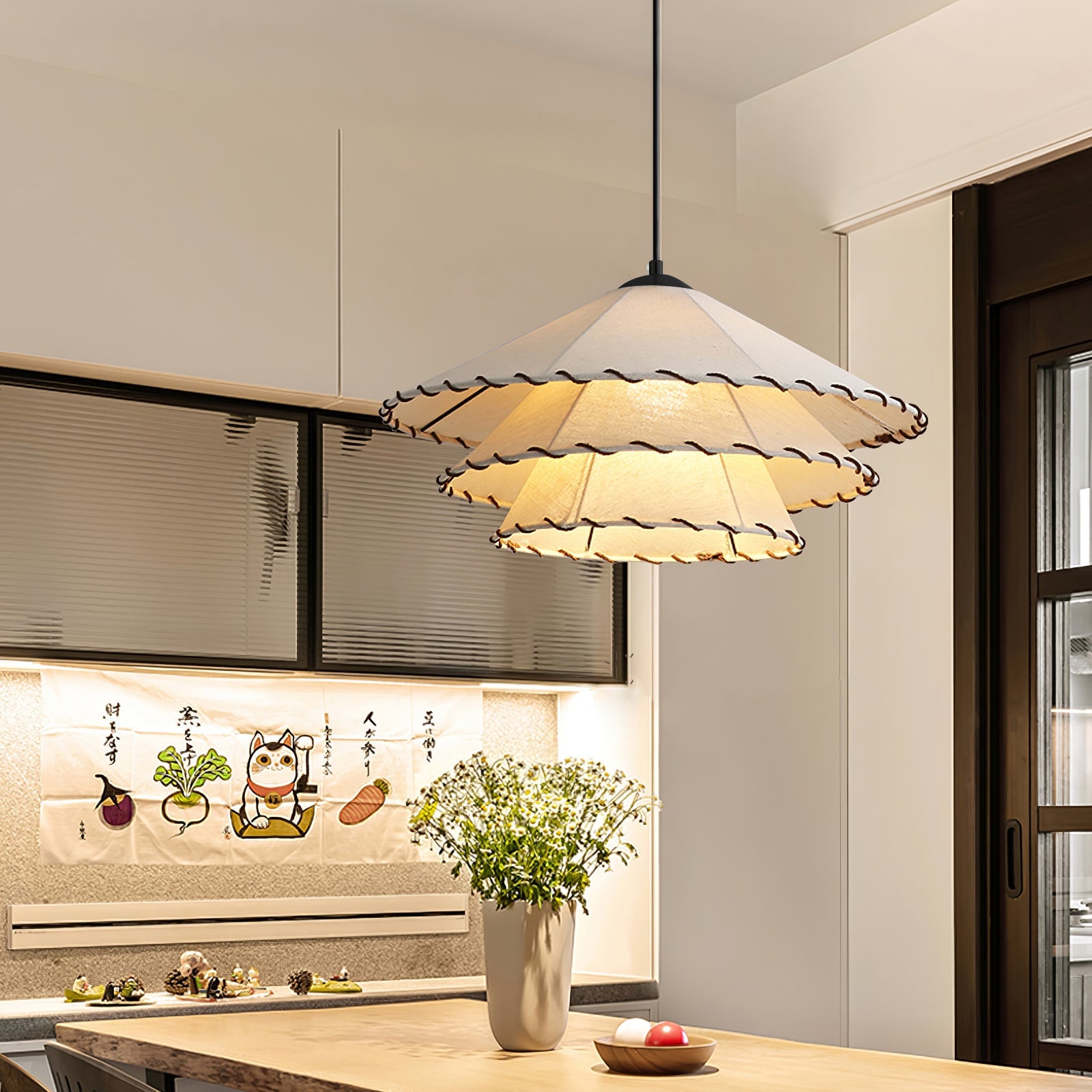 Lotus Leaf Fabric Pendant Light - Cueteks