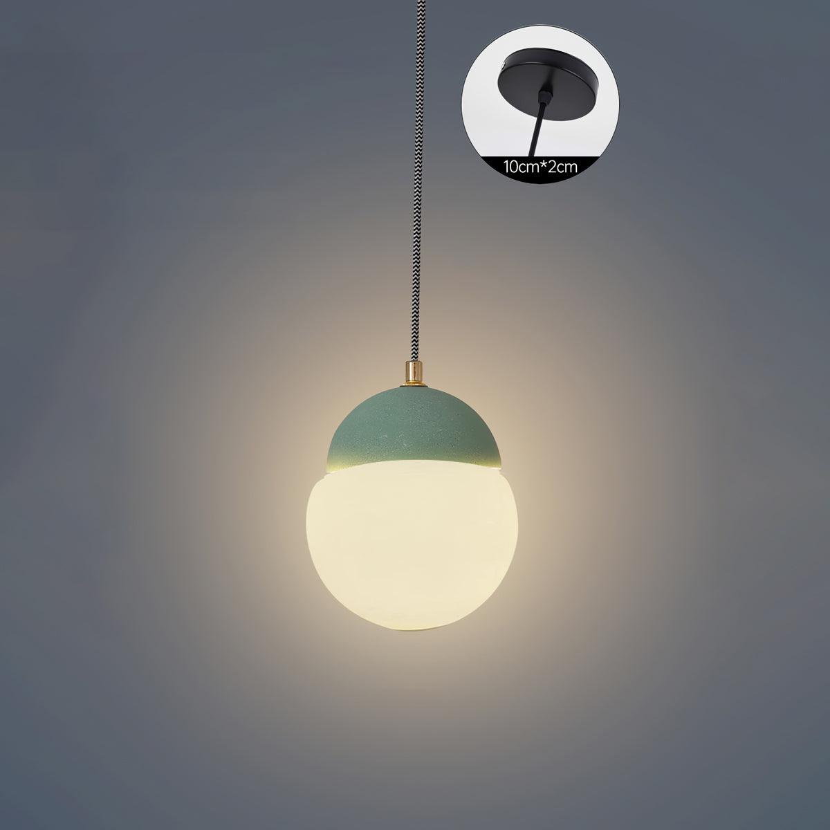 Sand green pendant with White lower globe