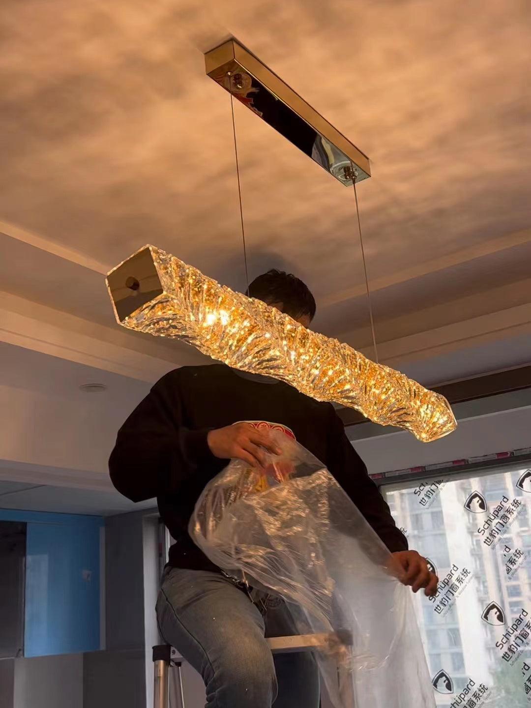 Long Crystal Pendant Lamp - Cueteks