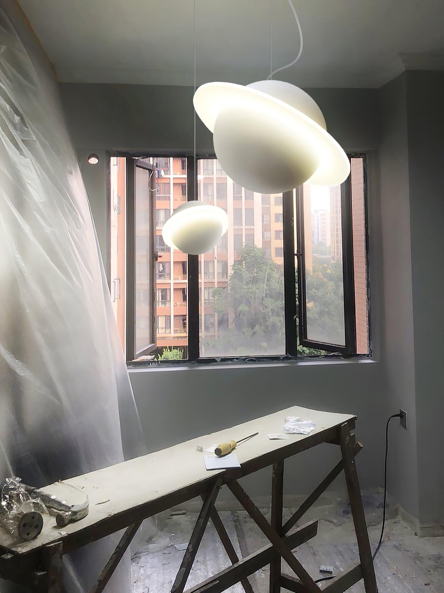Jupiter Ring white LED pendant light